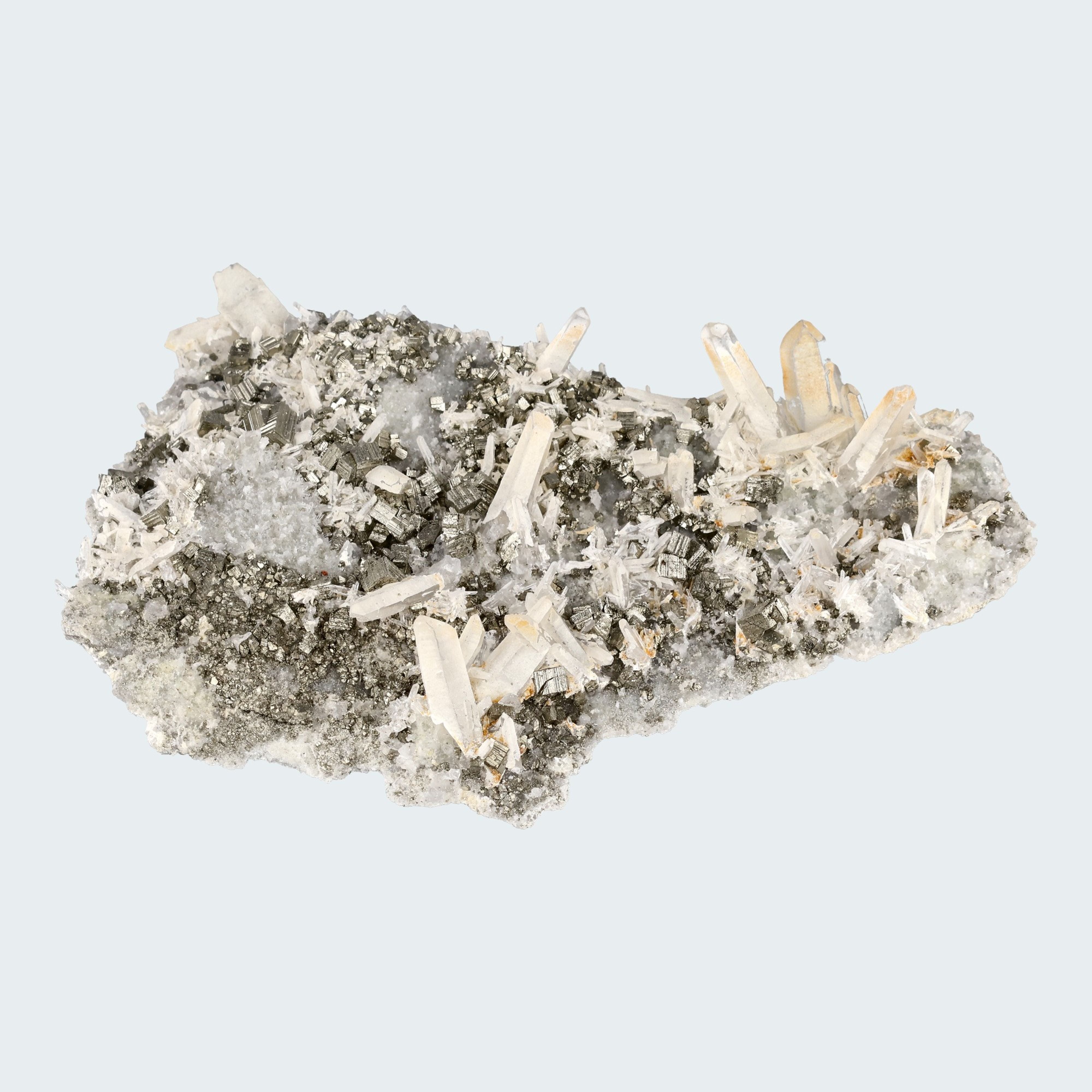 Pyrit an Bergkristall aus Indonesien (284g) – Ansicht 3