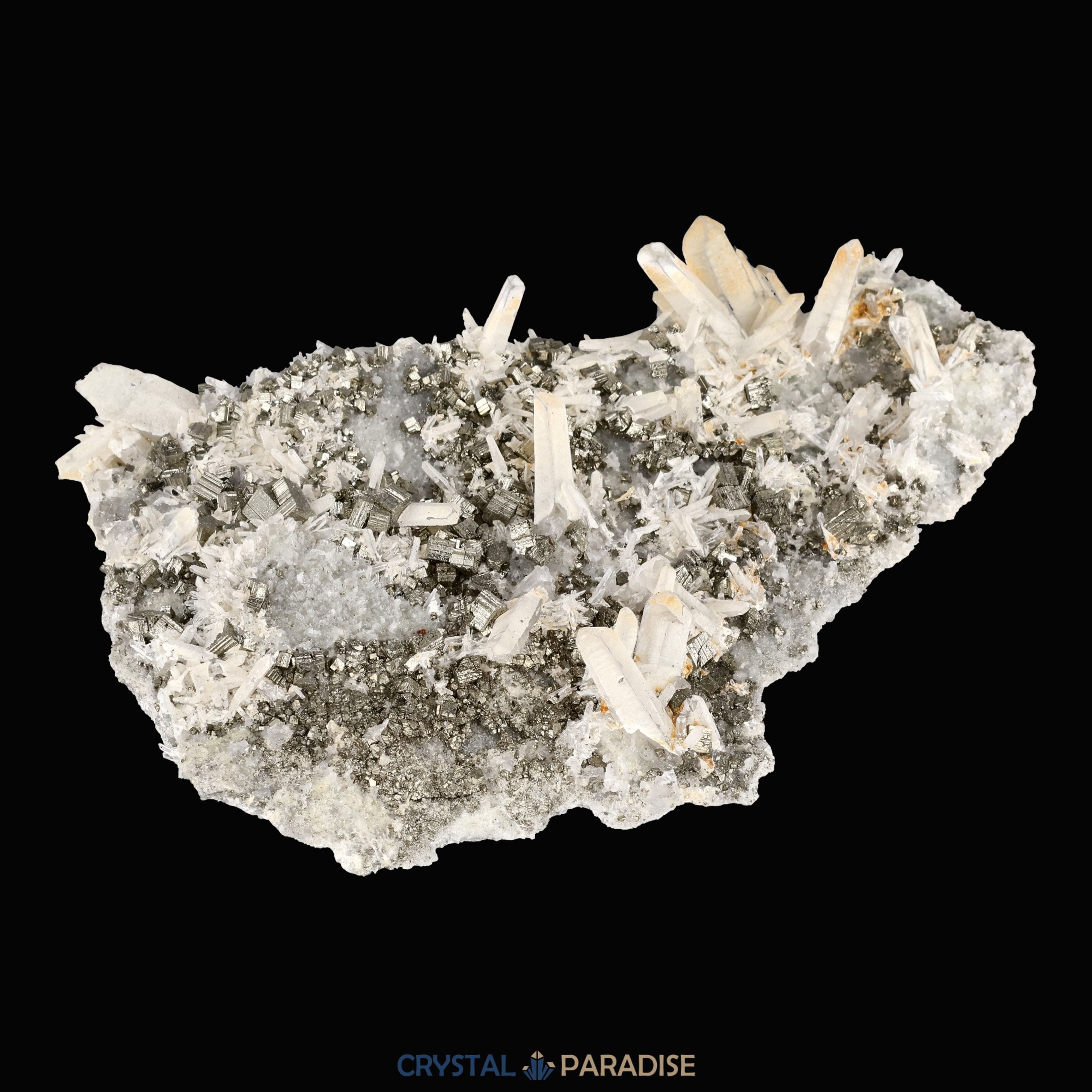 Pyrit an Bergkristall aus Indonesien (284g) – Ansicht 6