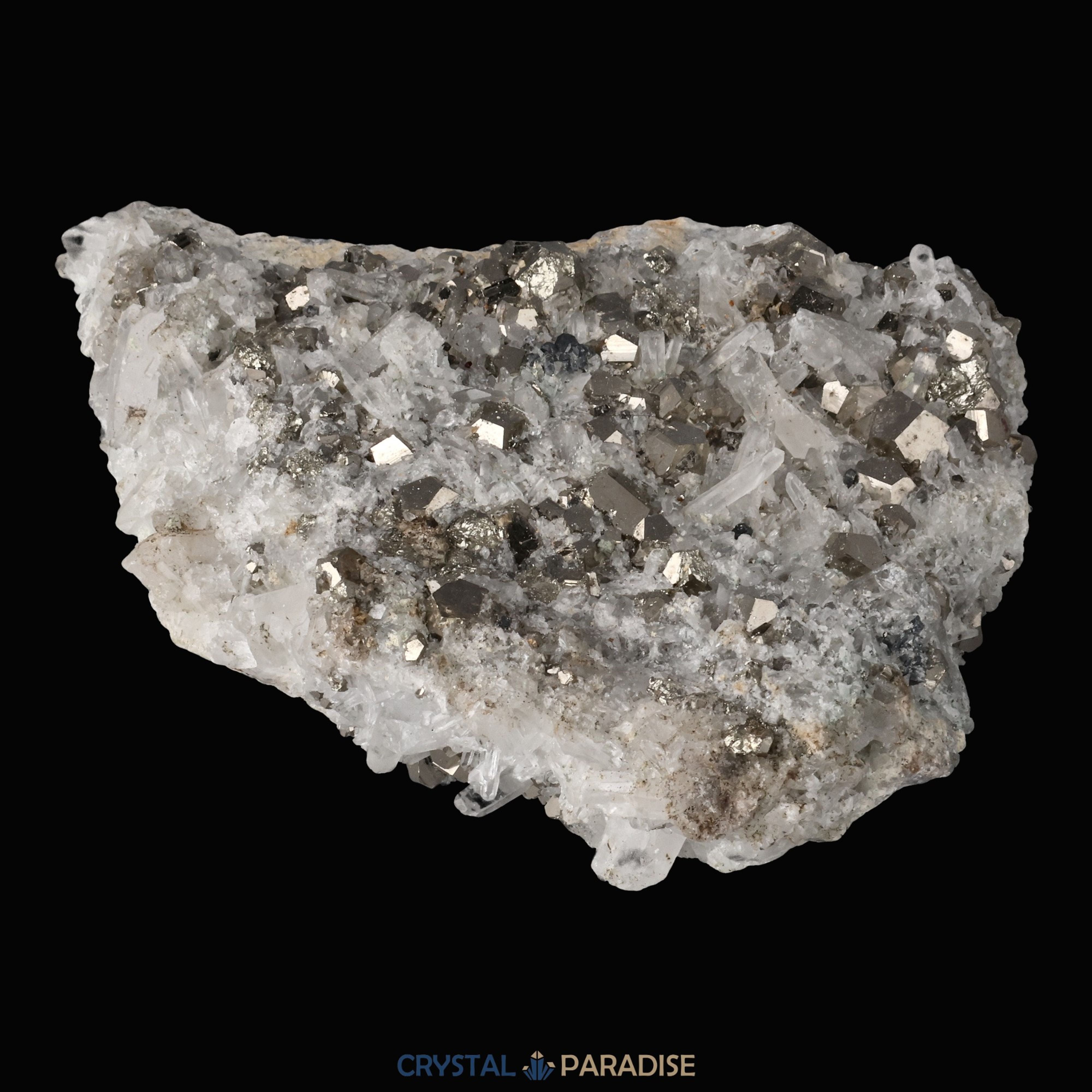 Pyrit an Bergkristall aus Indonesien (330g) – Ansicht 10