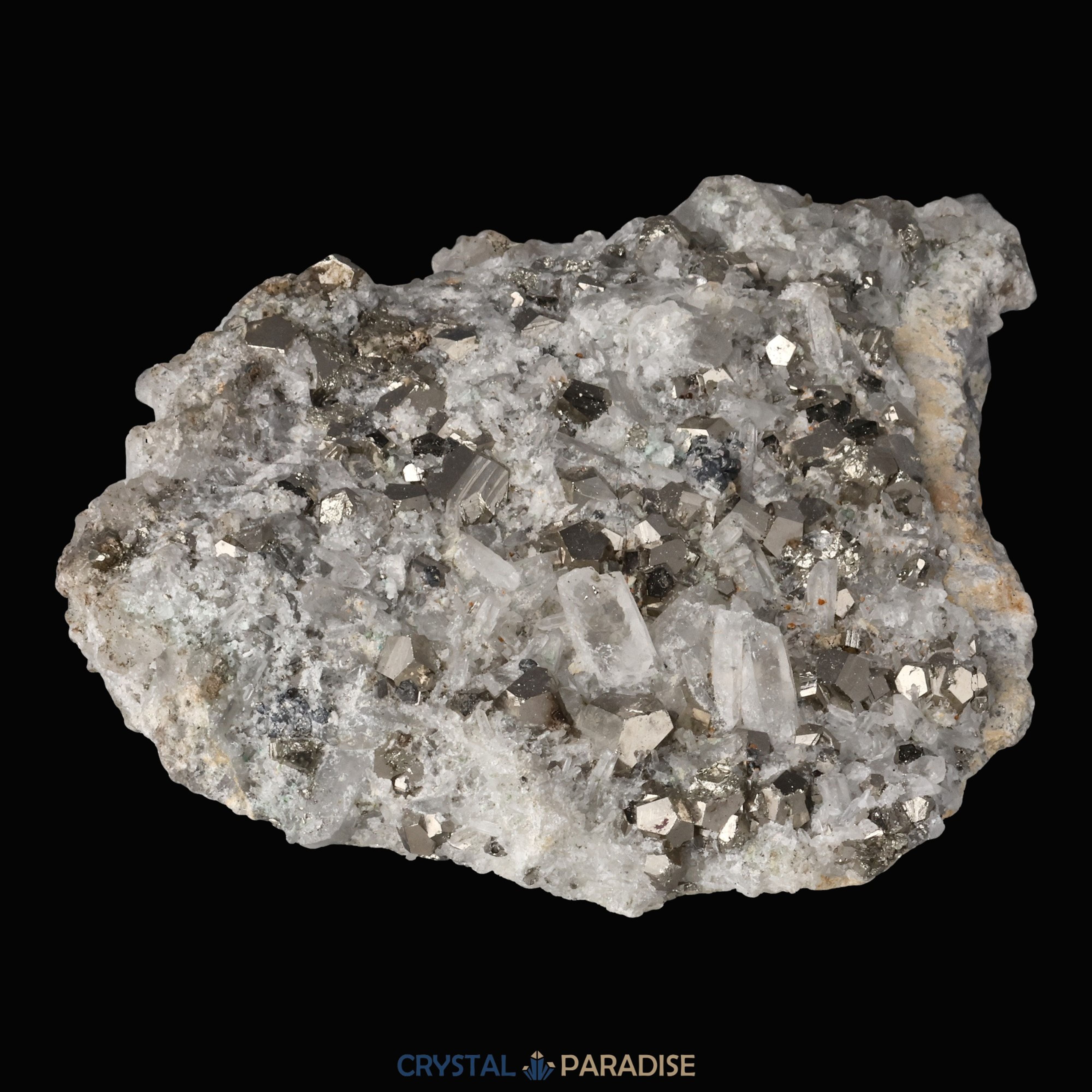 Pyrit an Bergkristall aus Indonesien (330g) – Ansicht 13