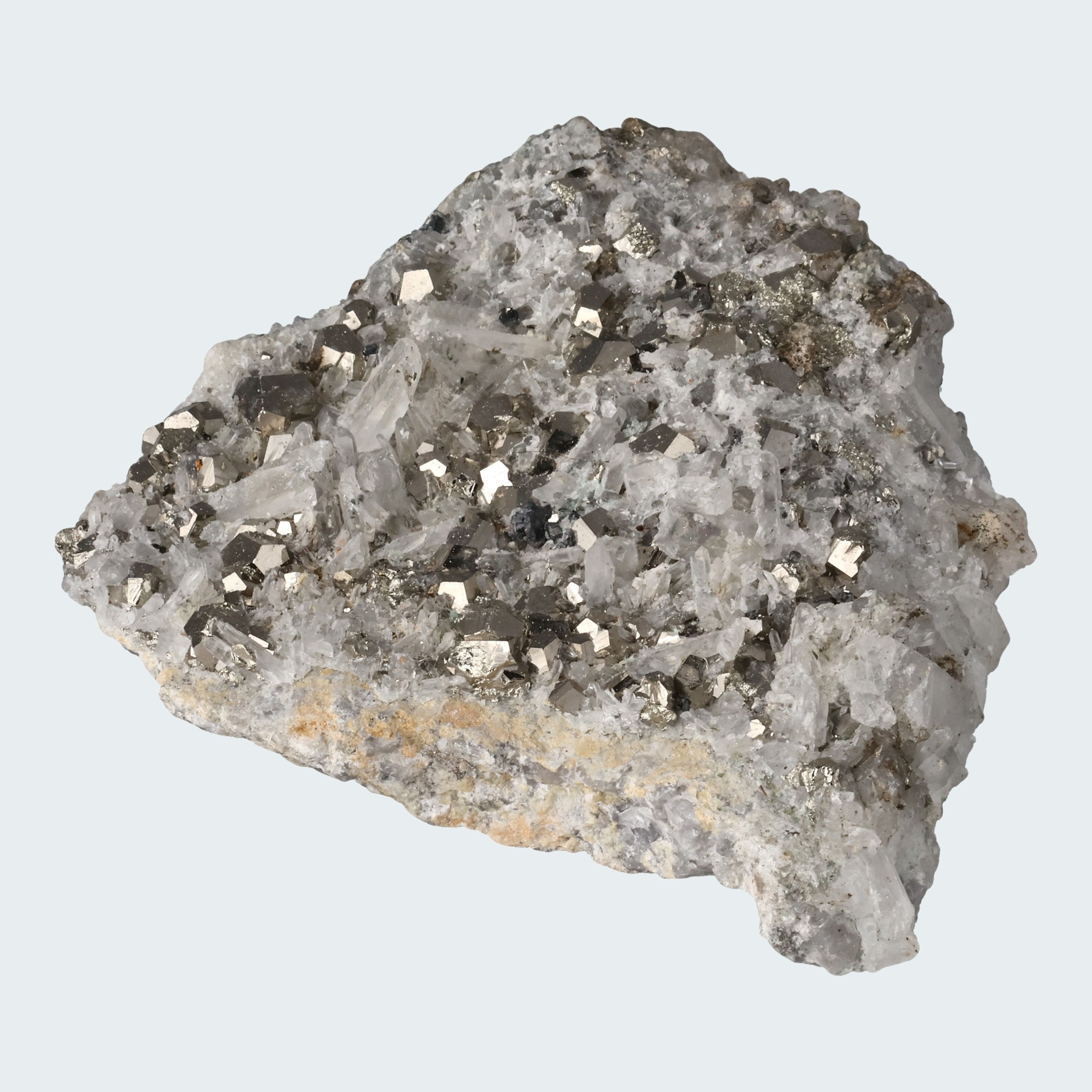 Pyrit an Bergkristall aus Indonesien (330g) – Ansicht 2