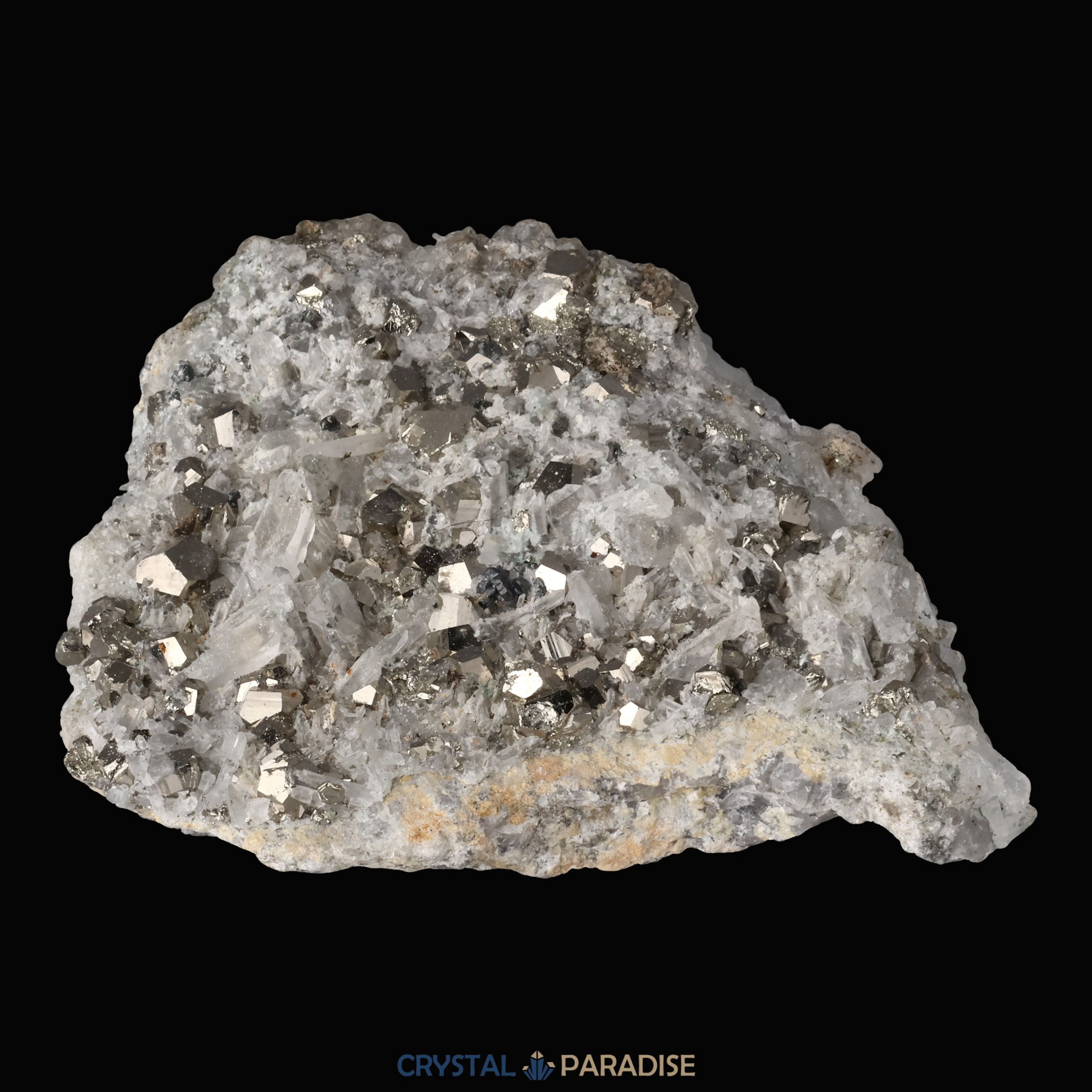 Pyrit an Bergkristall aus Indonesien (330g) – Ansicht 4