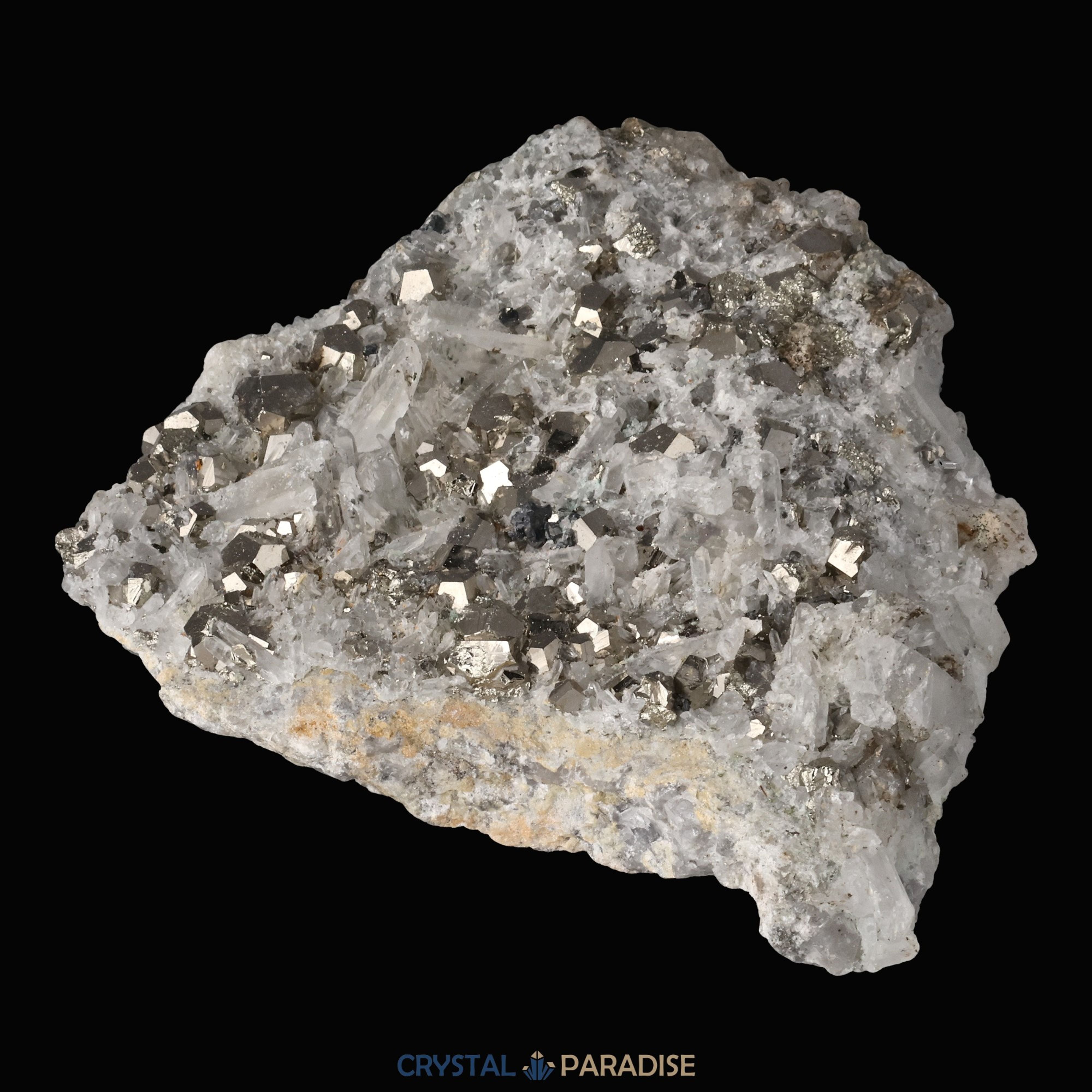 Pyrit an Bergkristall aus Indonesien (330g) – Ansicht 5