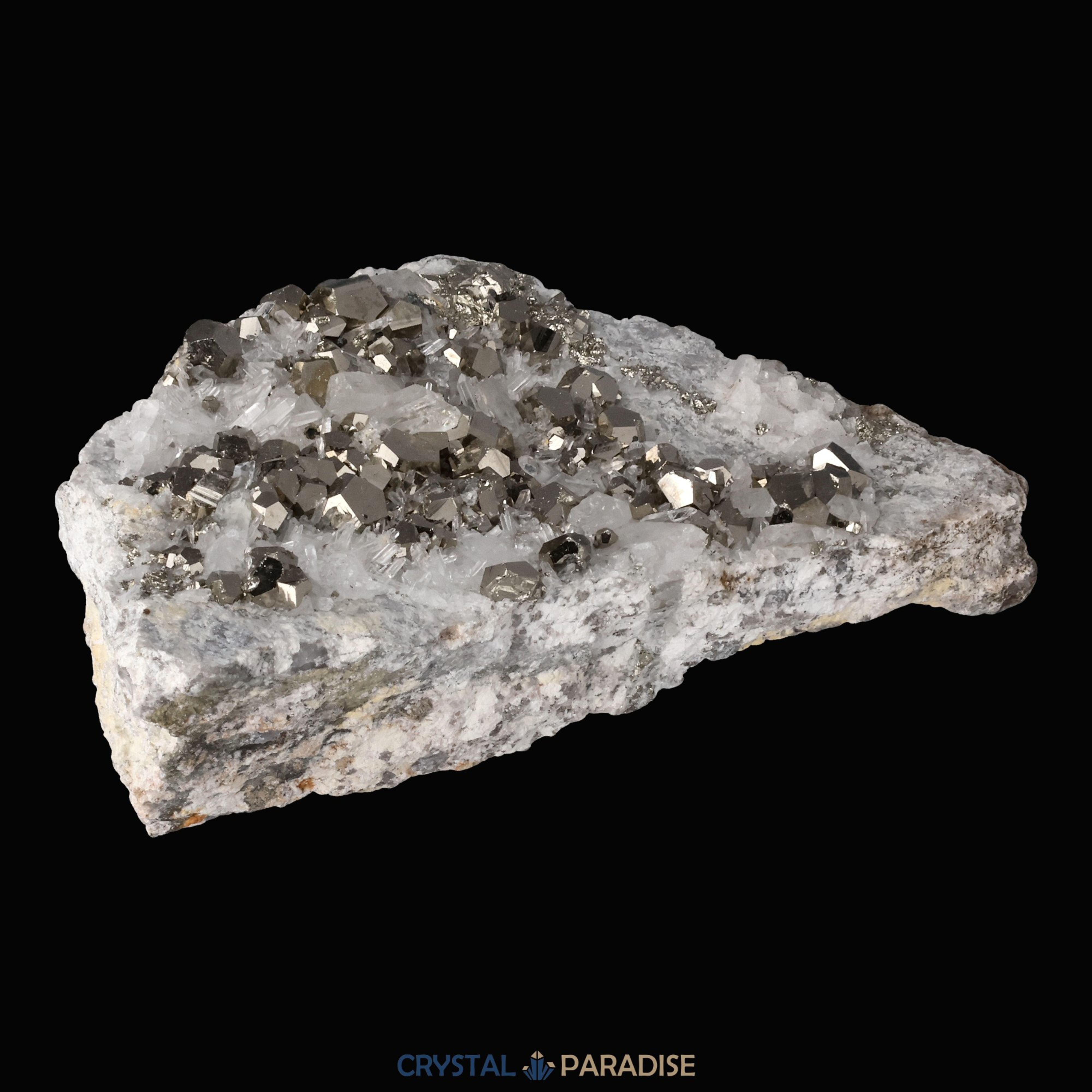Pyrit an Bergkristall aus Indonesien (387g) – Ansicht 12