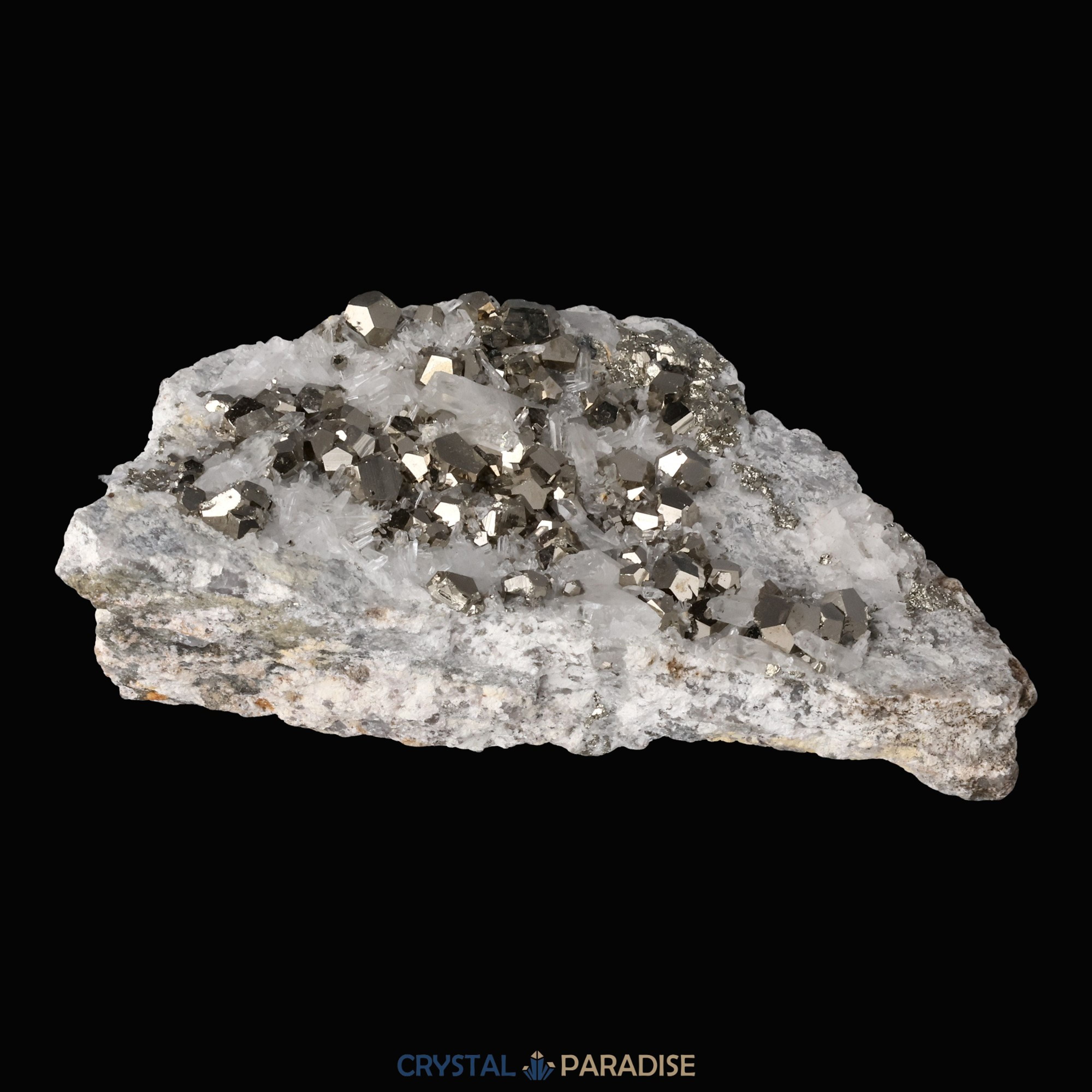 Pyrit an Bergkristall aus Indonesien (387g) – Ansicht 13