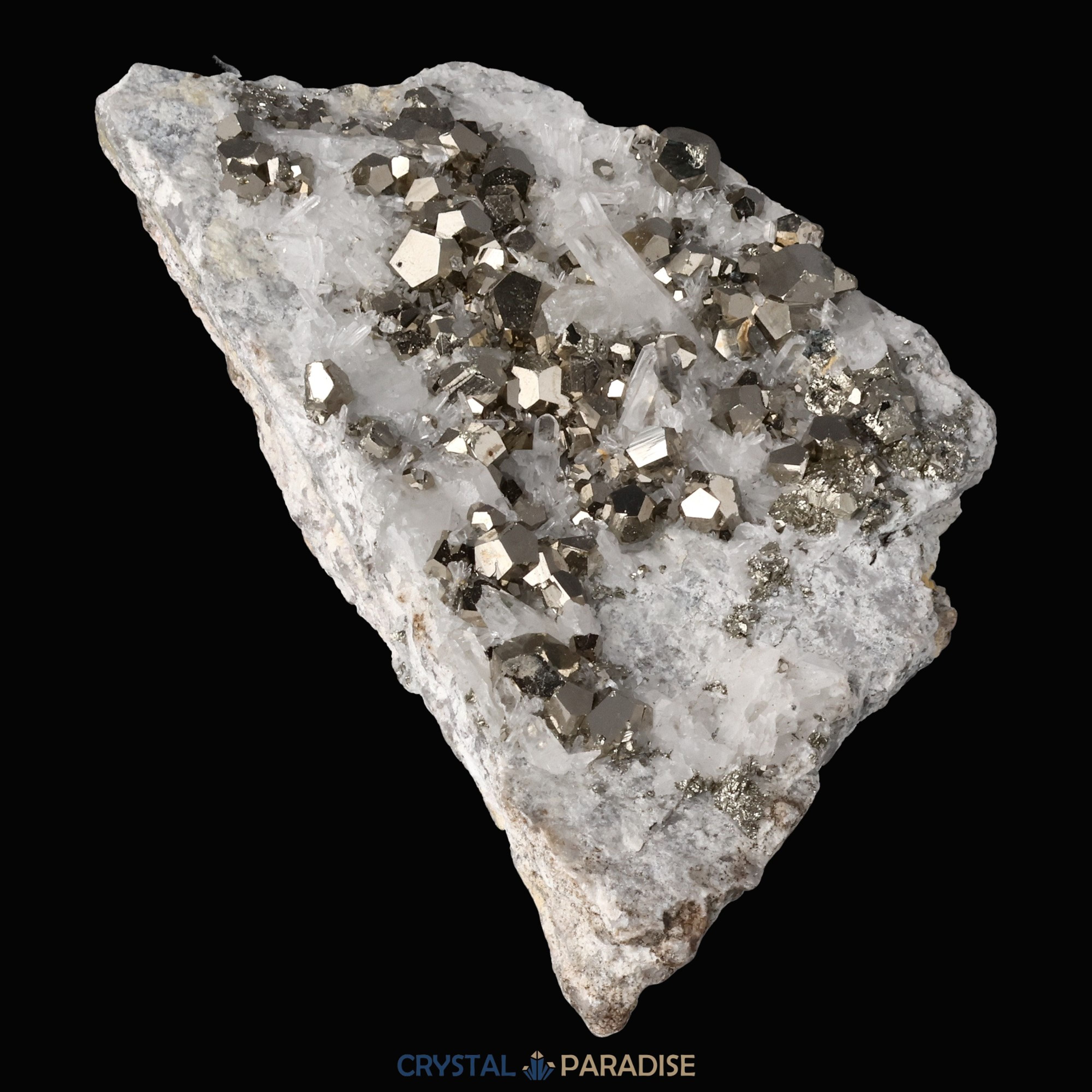 Pyrit an Bergkristall aus Indonesien (387g) – Ansicht 15
