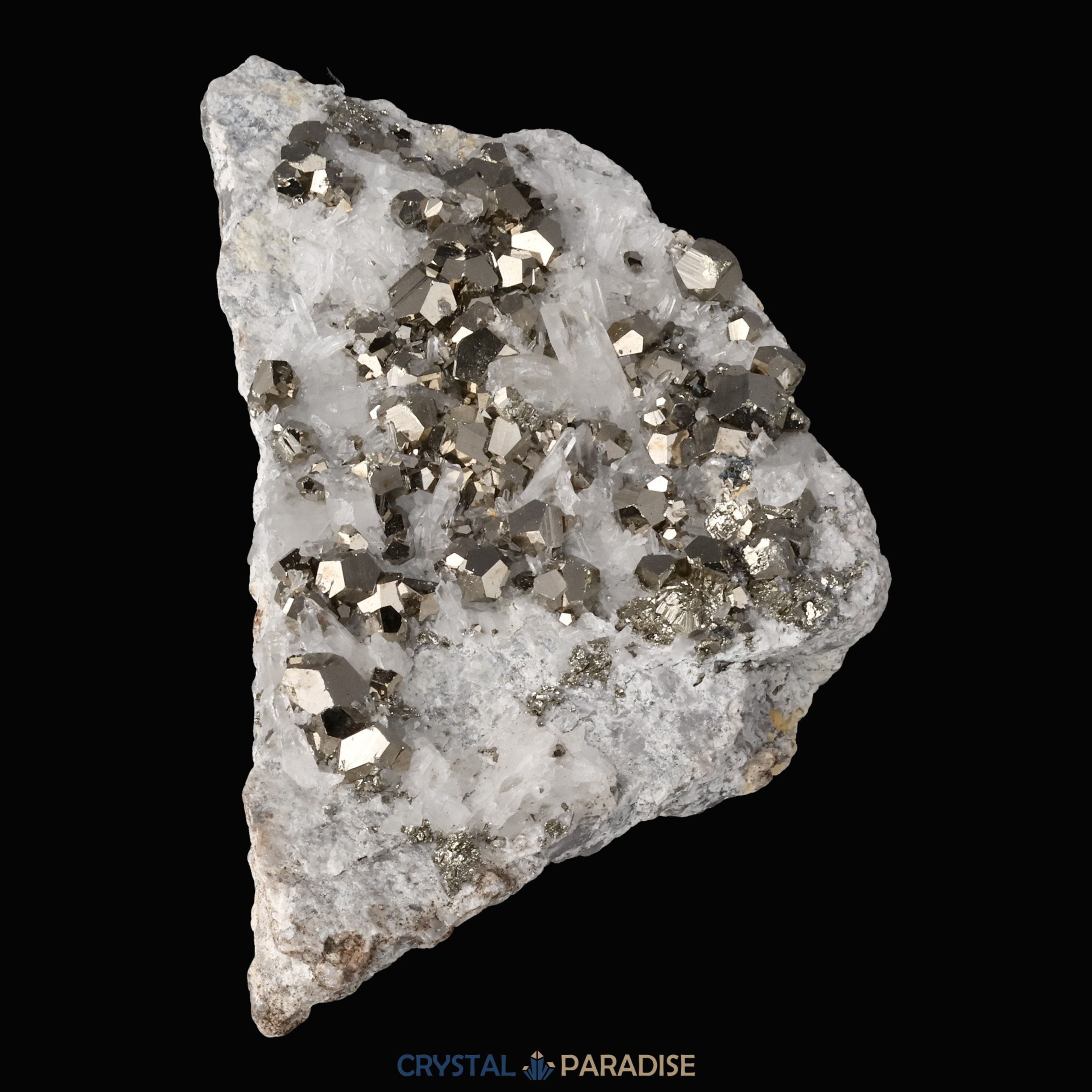 Pyrit an Bergkristall aus Indonesien (387g) – Ansicht 4