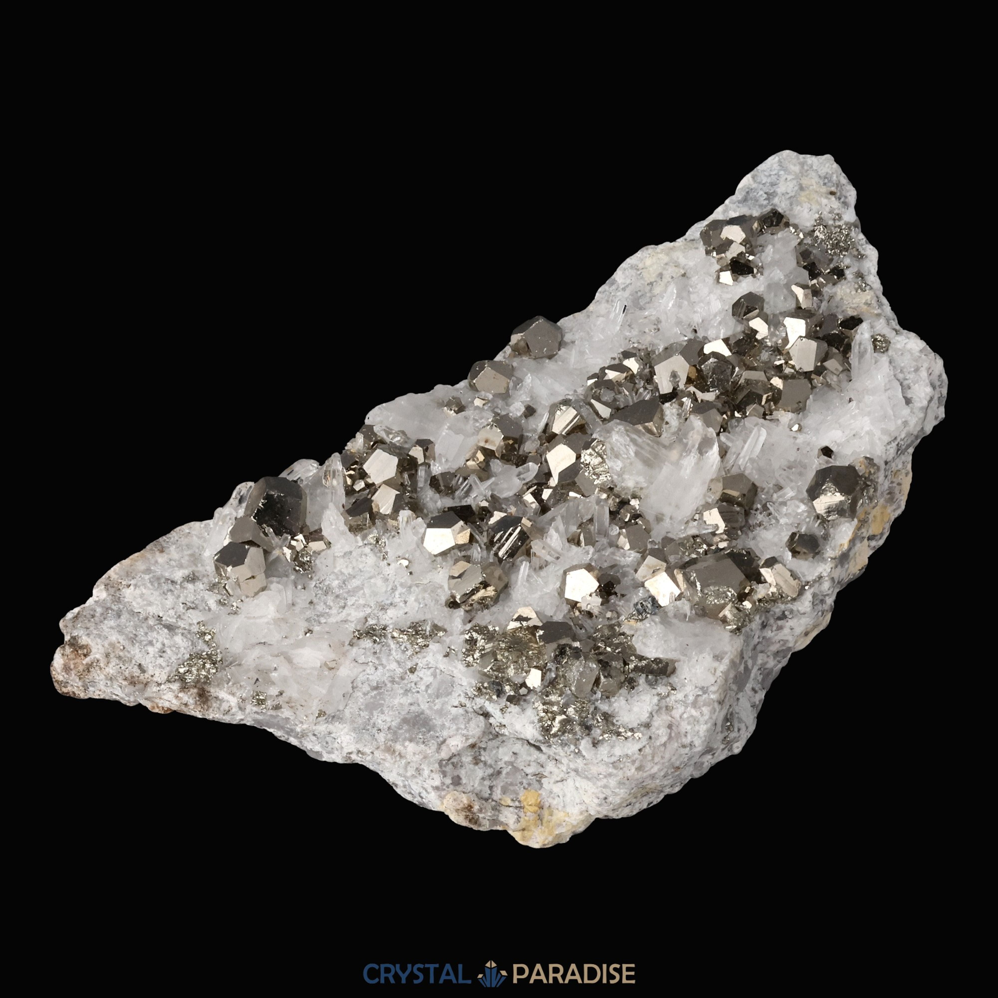 Pyrit an Bergkristall aus Indonesien (387g) – Ansicht 6