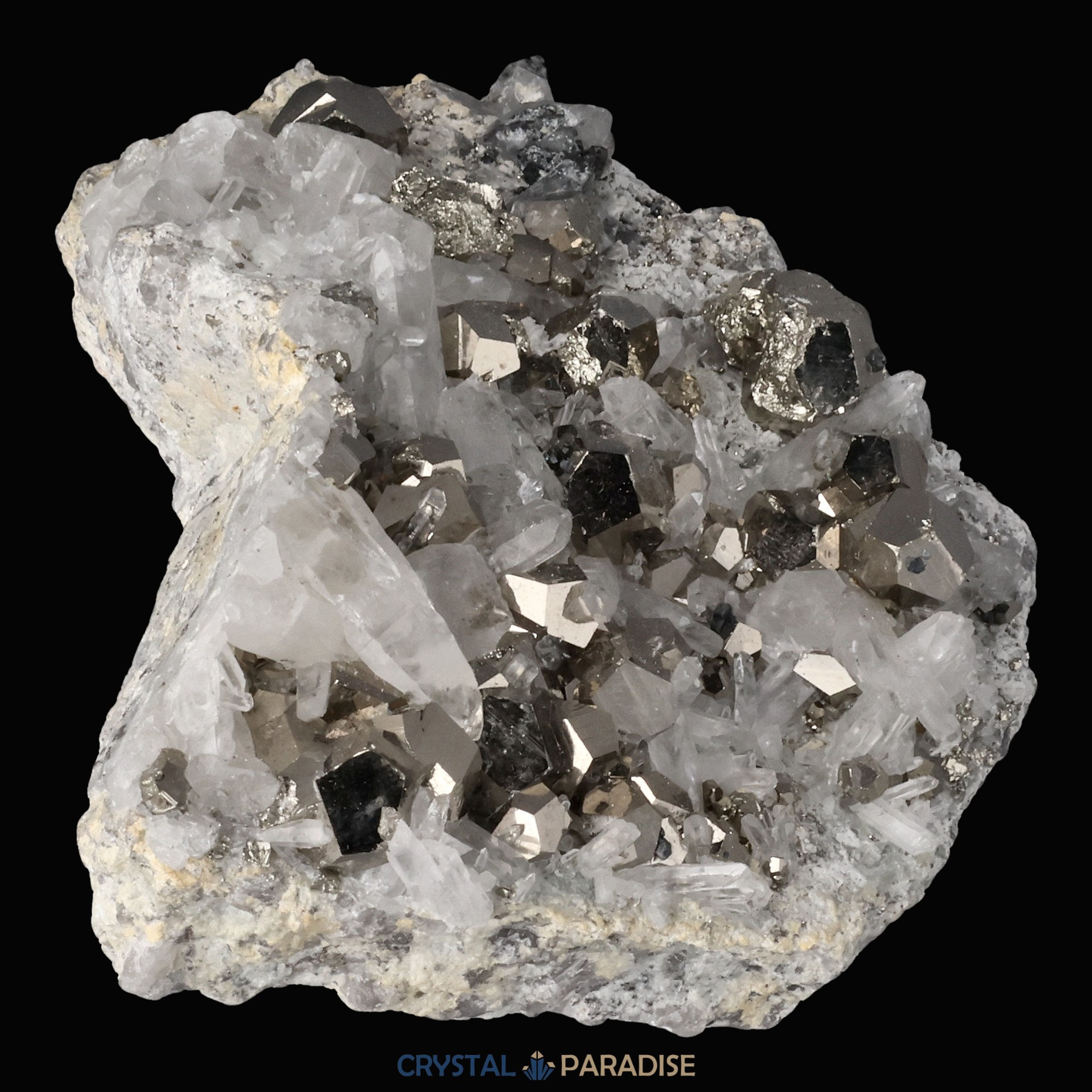 Pyrit an Bergkristall aus Indonesien (440g) – Ansicht 13