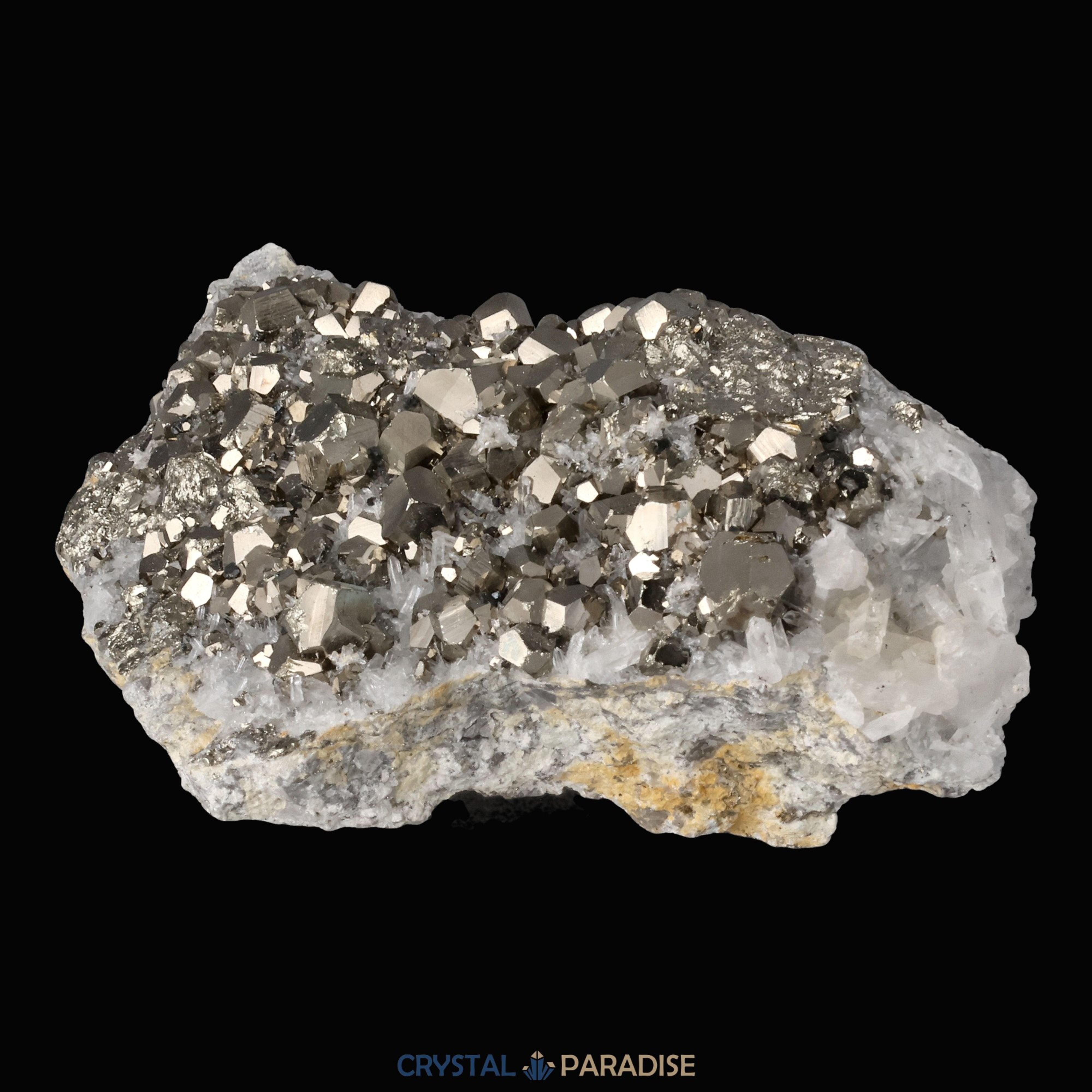 Pyrit an Bergkristall aus Indonesien (467g) – Ansicht 5