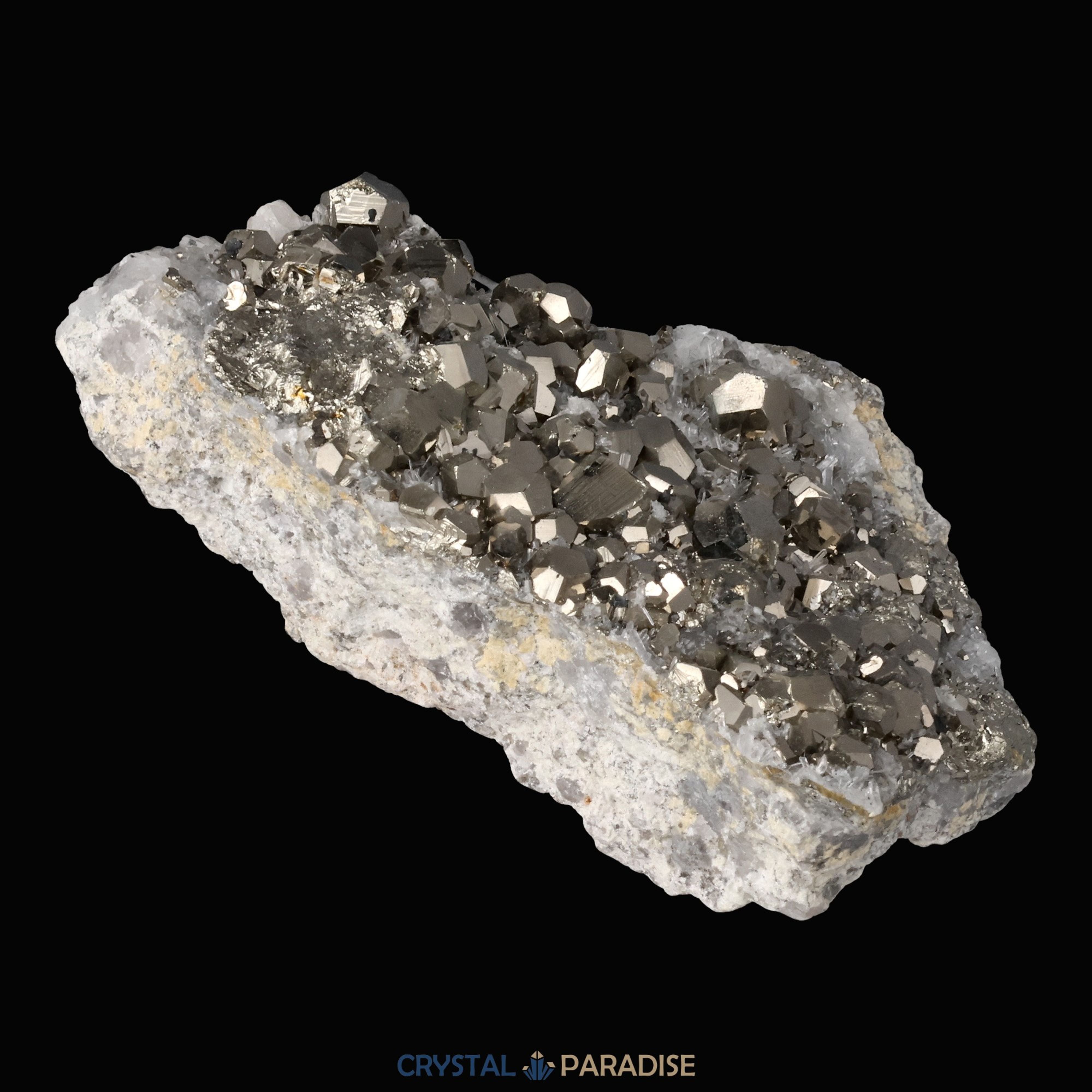 Pyrit an Bergkristall aus Indonesien (467g) – Ansicht 8