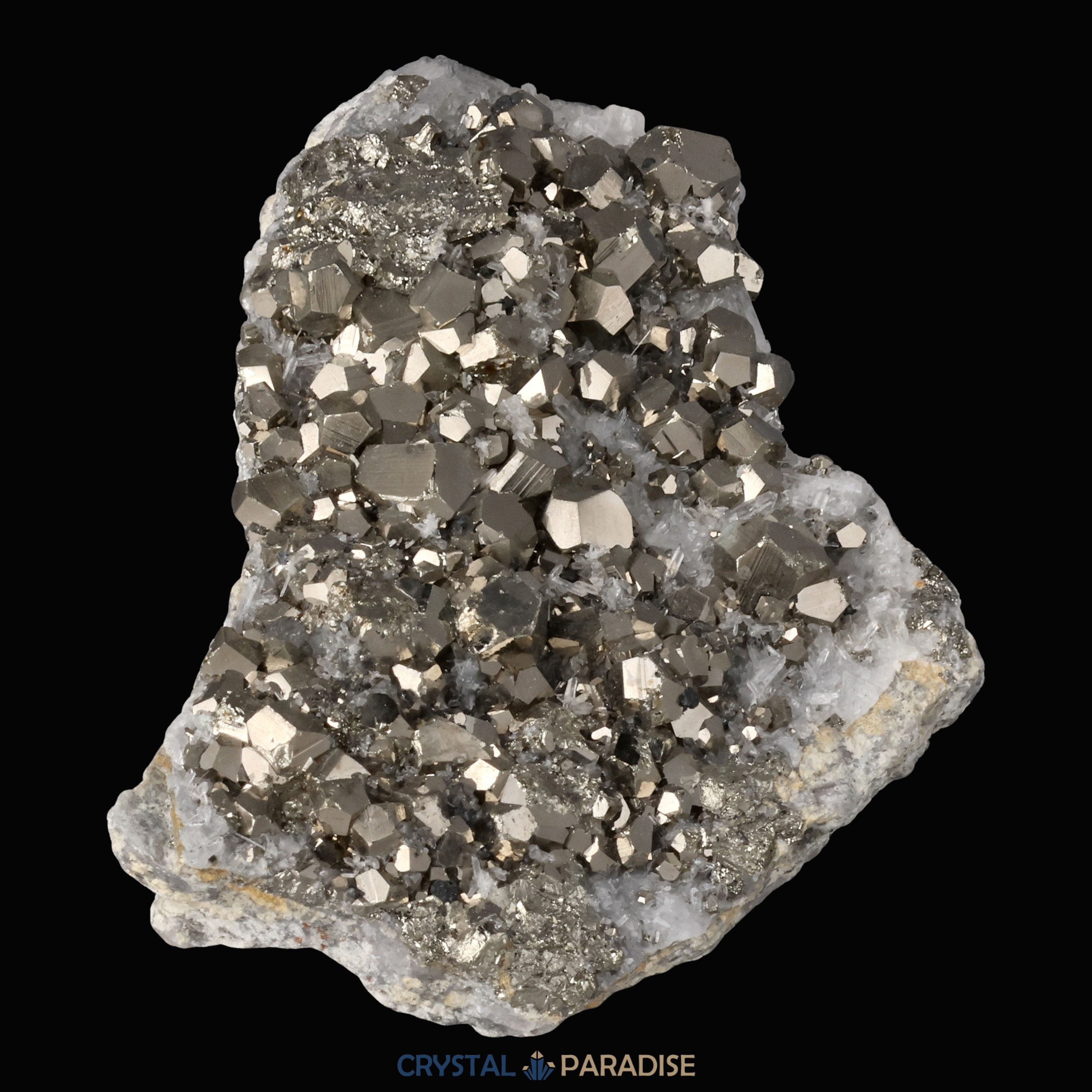 Pyrit an Bergkristall aus Indonesien (467g) – Ansicht 9