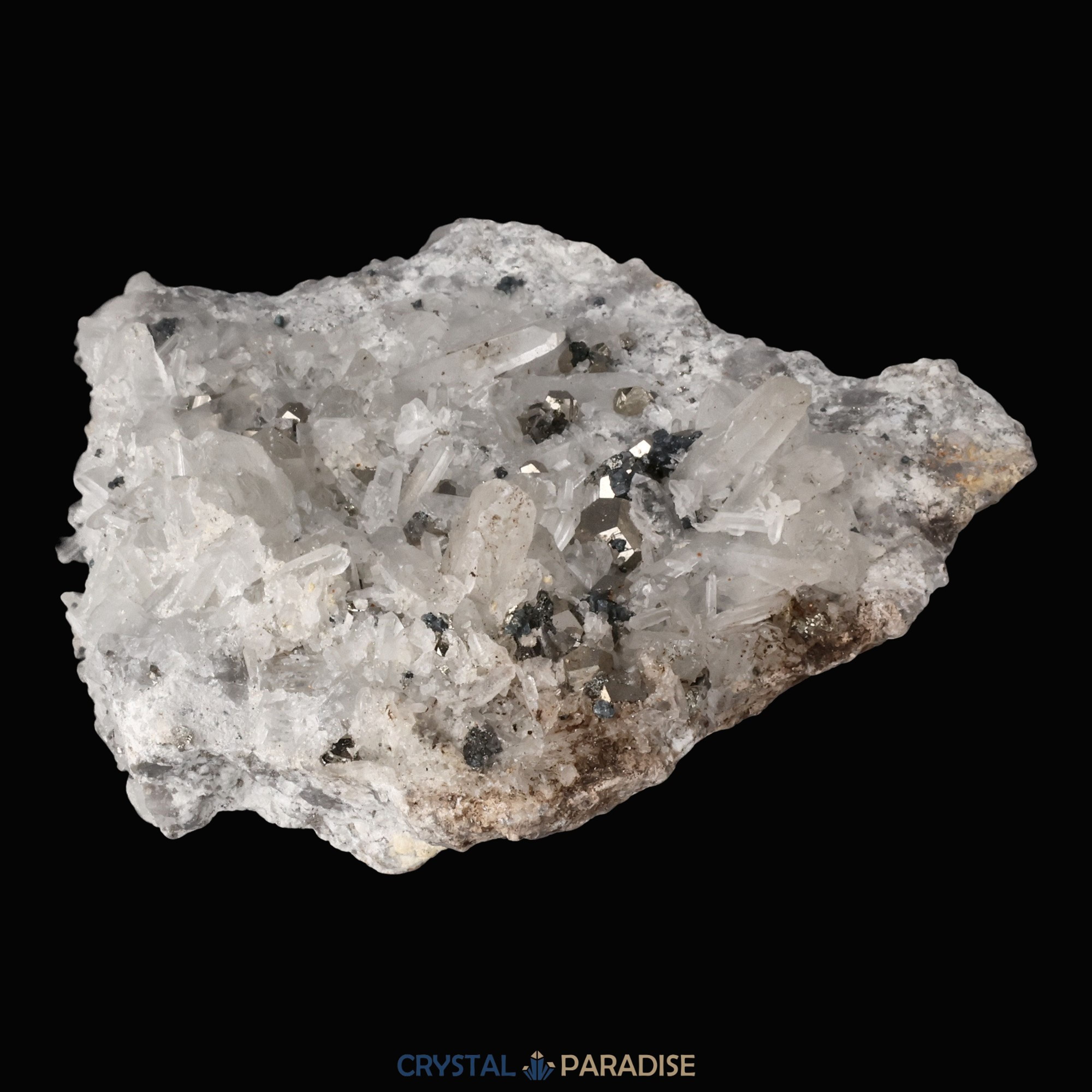 Pyrit an Bergkristall aus Indonesien (540g) – Ansicht 10