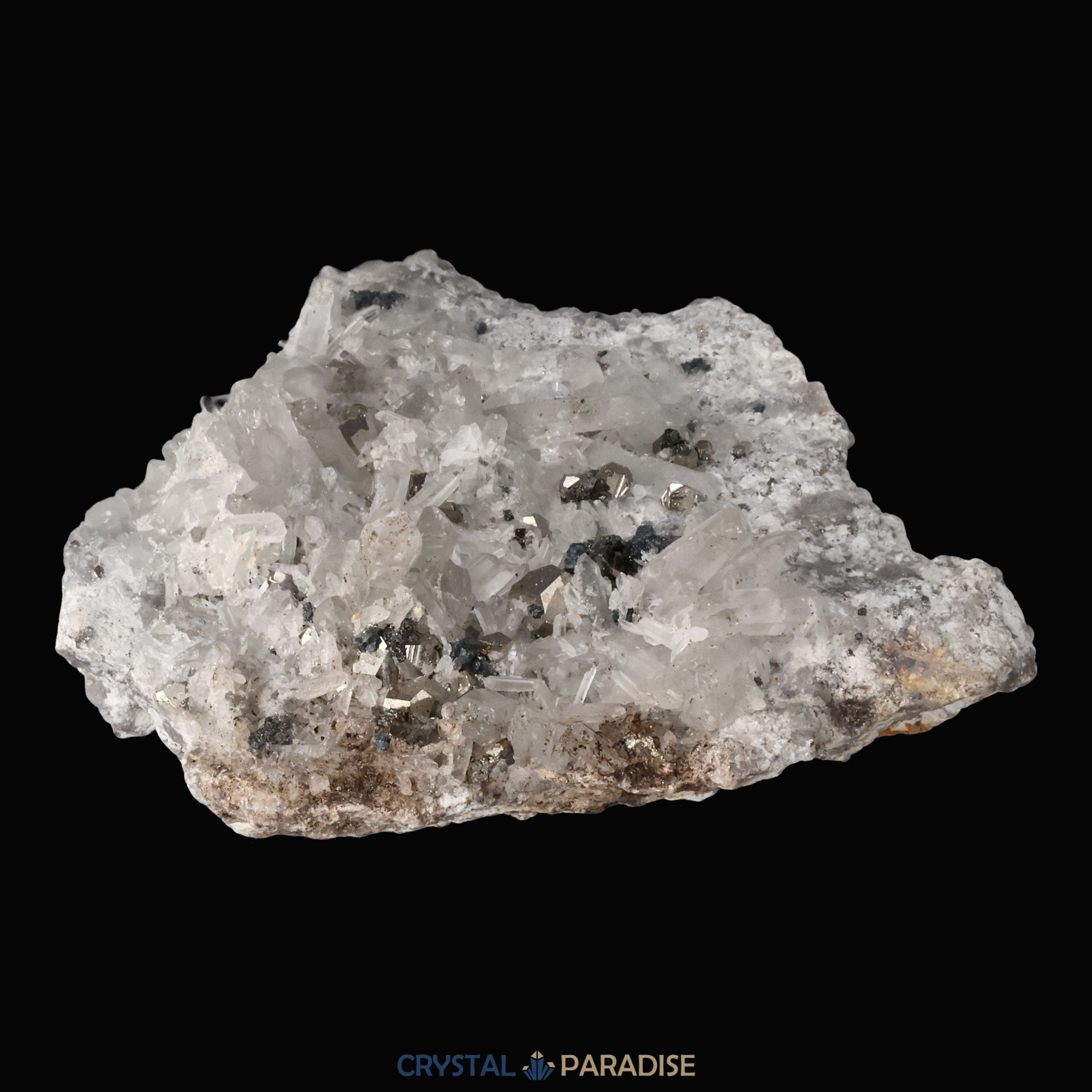 Pyrit an Bergkristall aus Indonesien (540g) – Ansicht 11