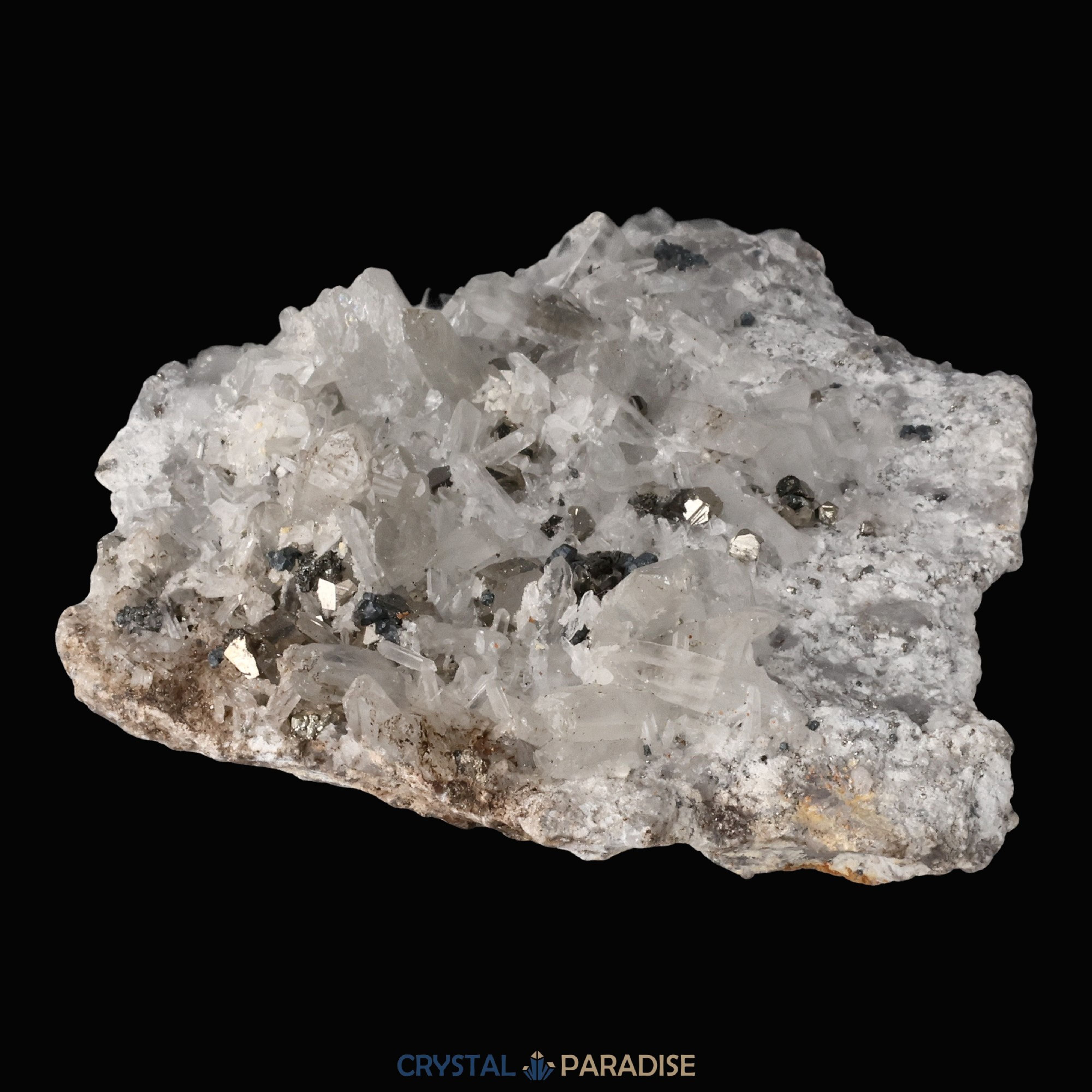 Pyrit an Bergkristall aus Indonesien (540g) – Ansicht 12