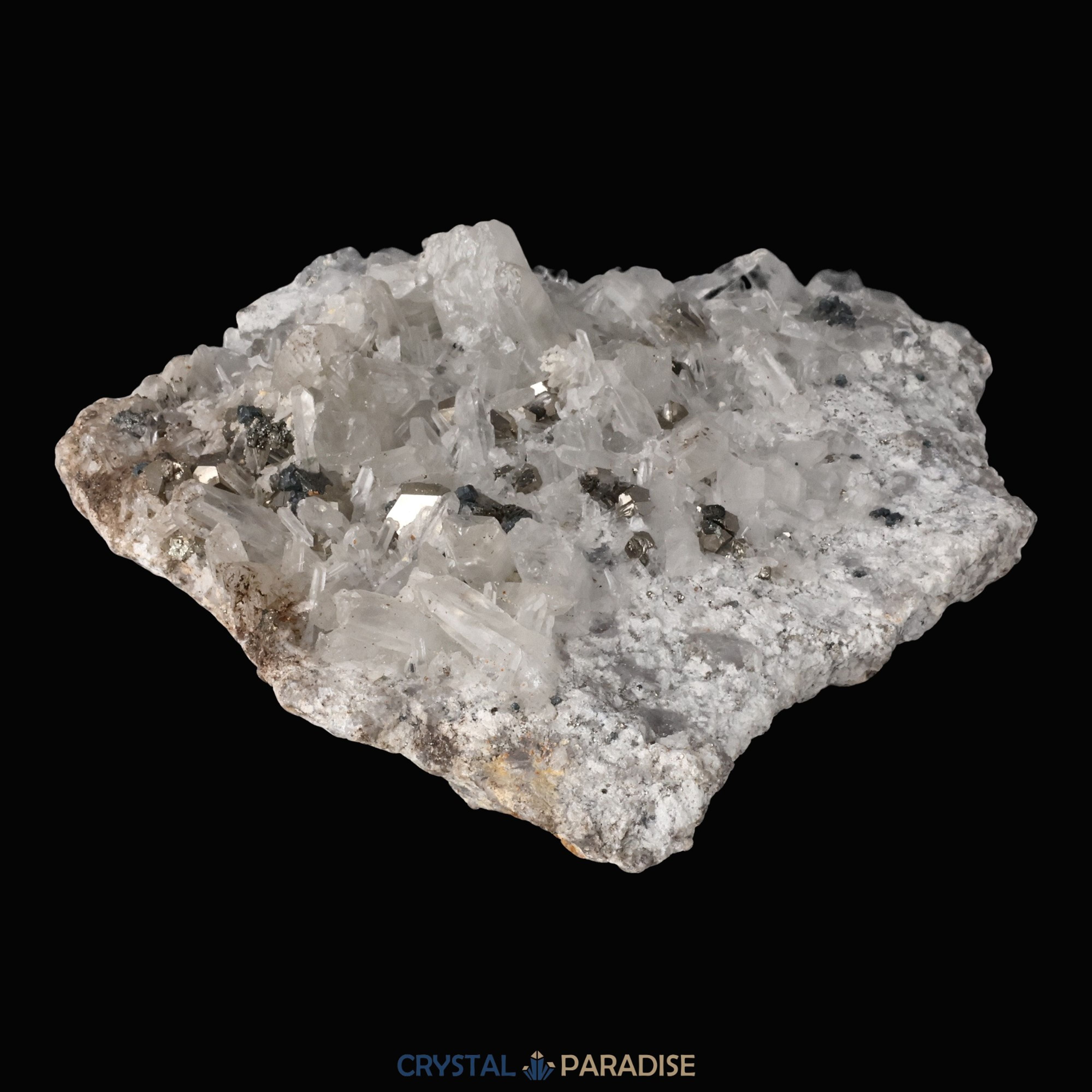 Pyrit an Bergkristall aus Indonesien (540g) – Ansicht 13