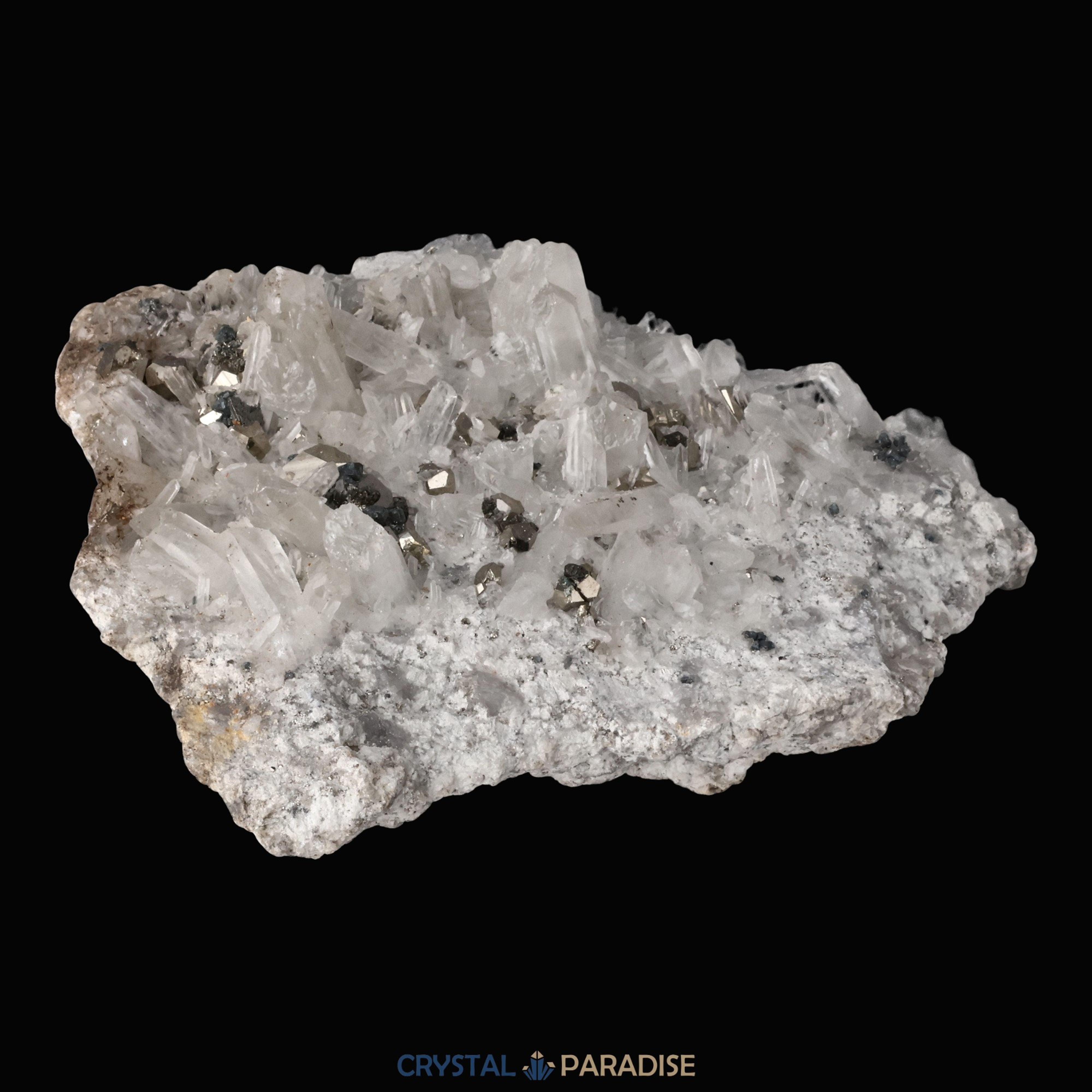 Pyrit an Bergkristall aus Indonesien (540g) – Ansicht 14