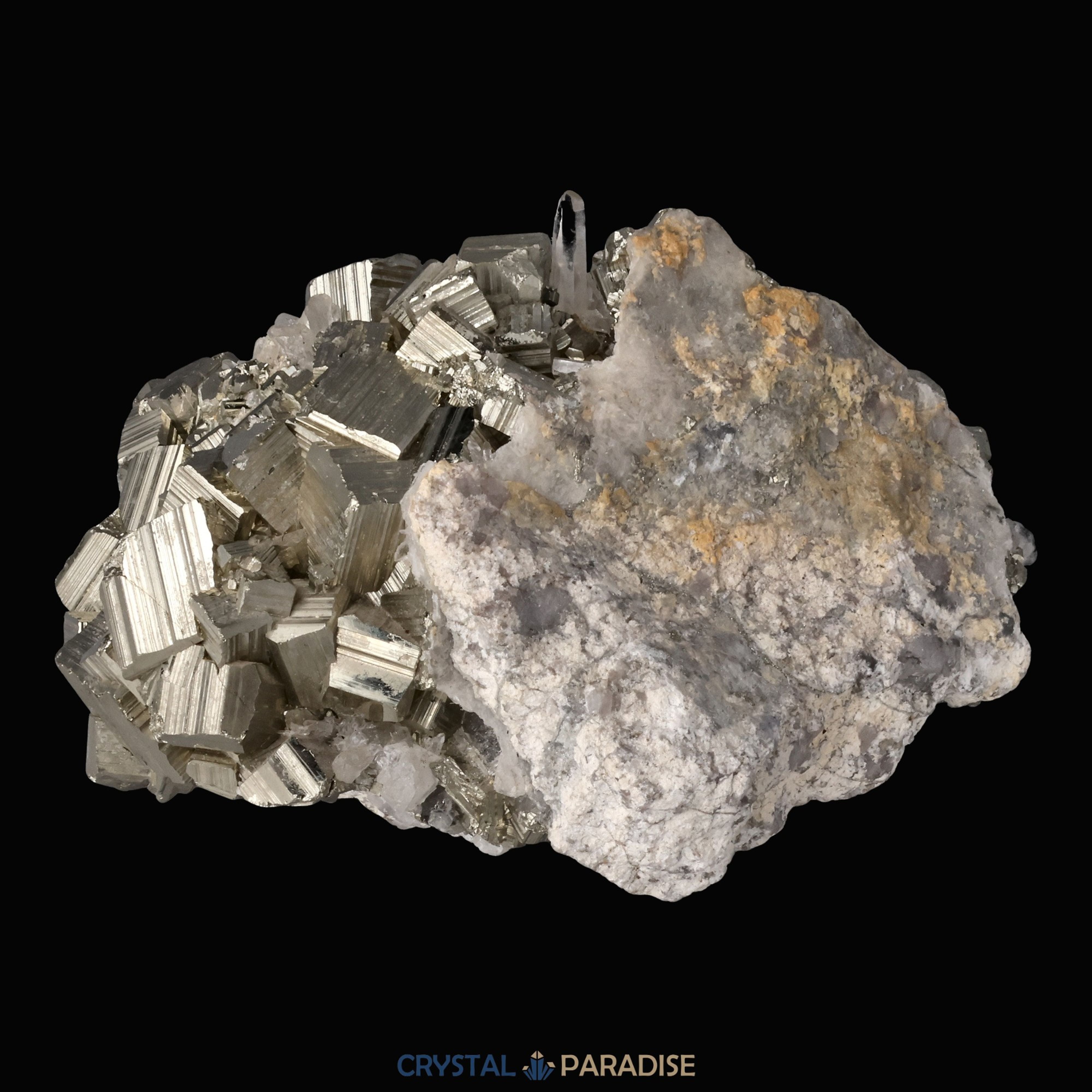 Pyrit an Bergkristall aus Indonesien (548g) – Ansicht 10