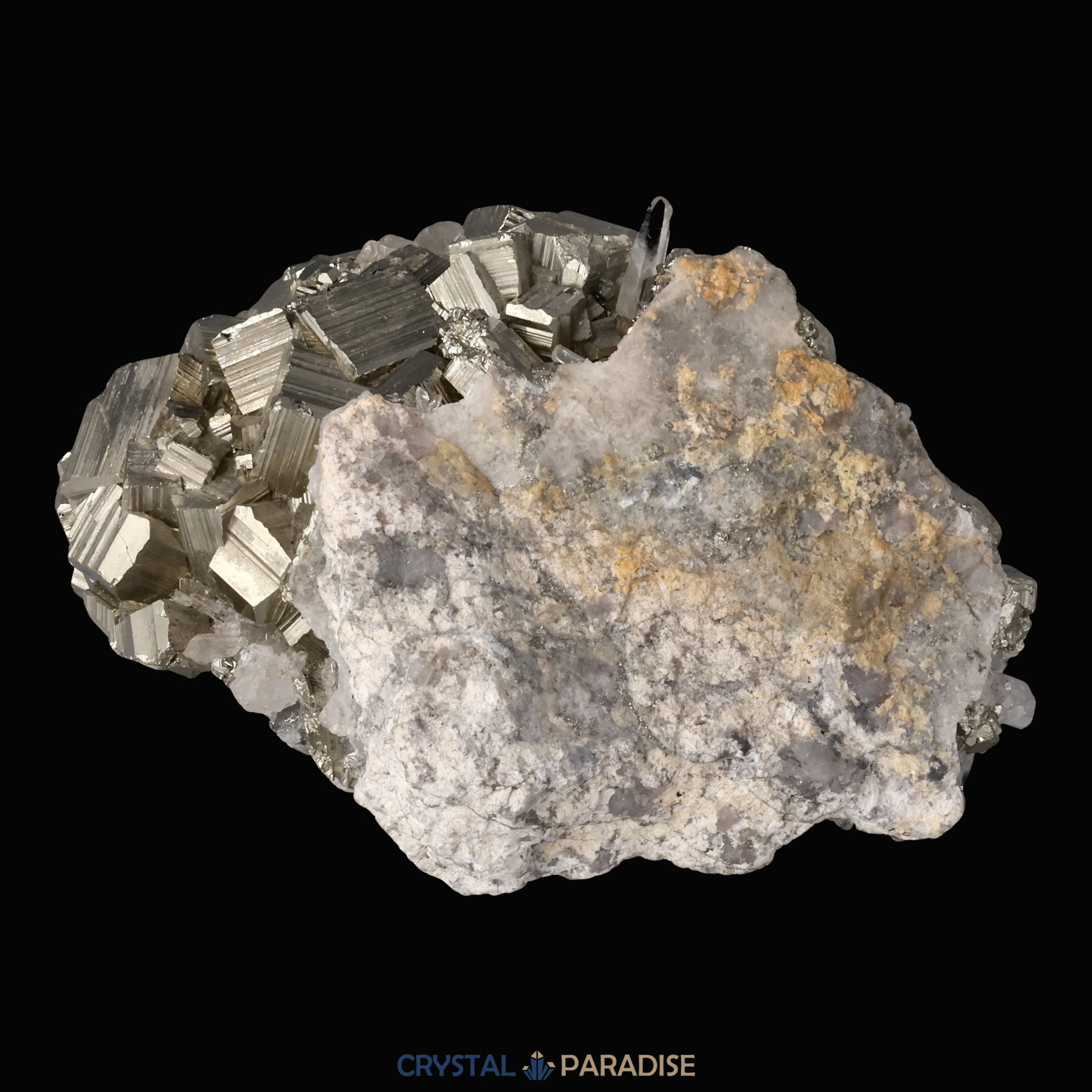 Pyrit an Bergkristall aus Indonesien (548g) – Ansicht 11