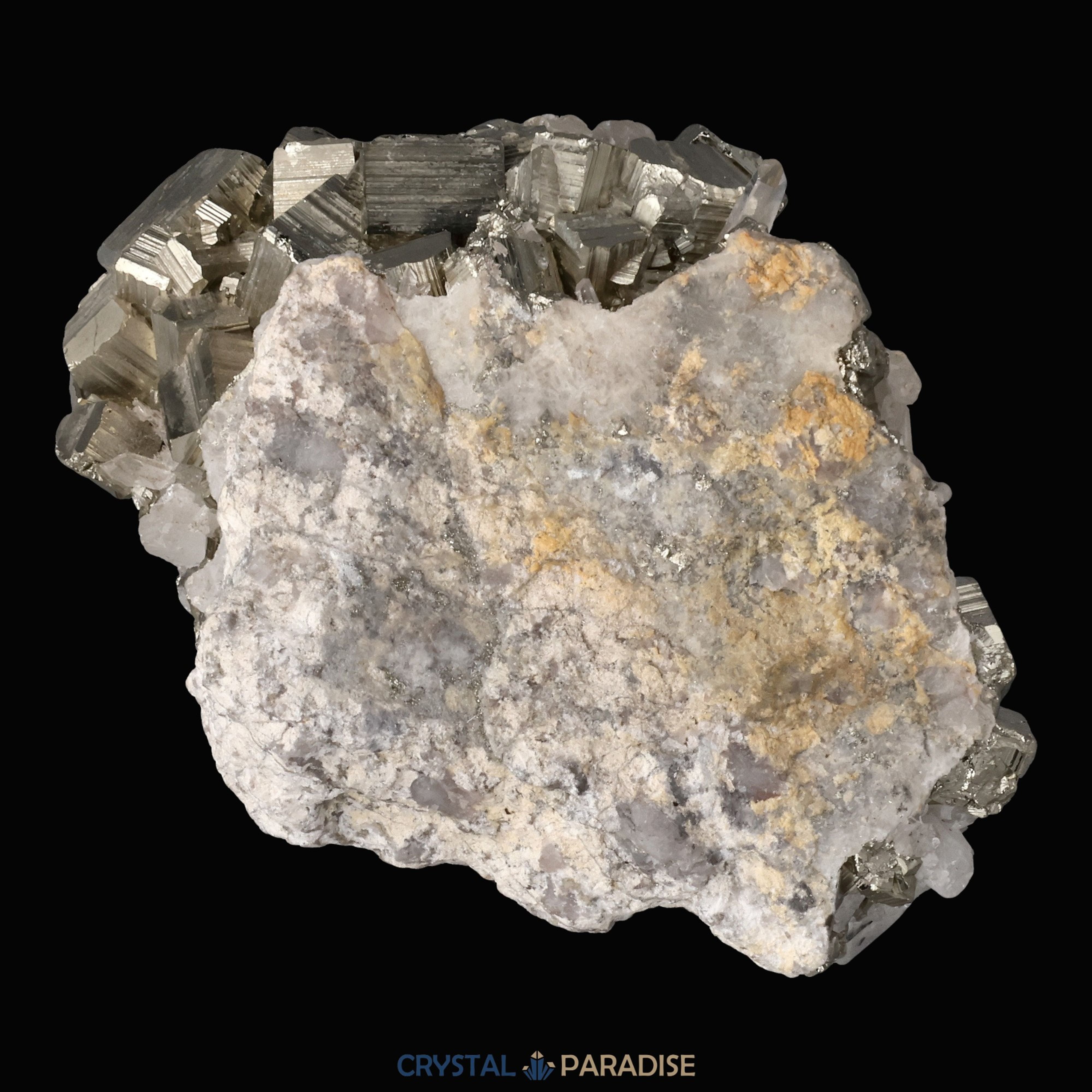 Pyrit an Bergkristall aus Indonesien (548g) – Ansicht 12