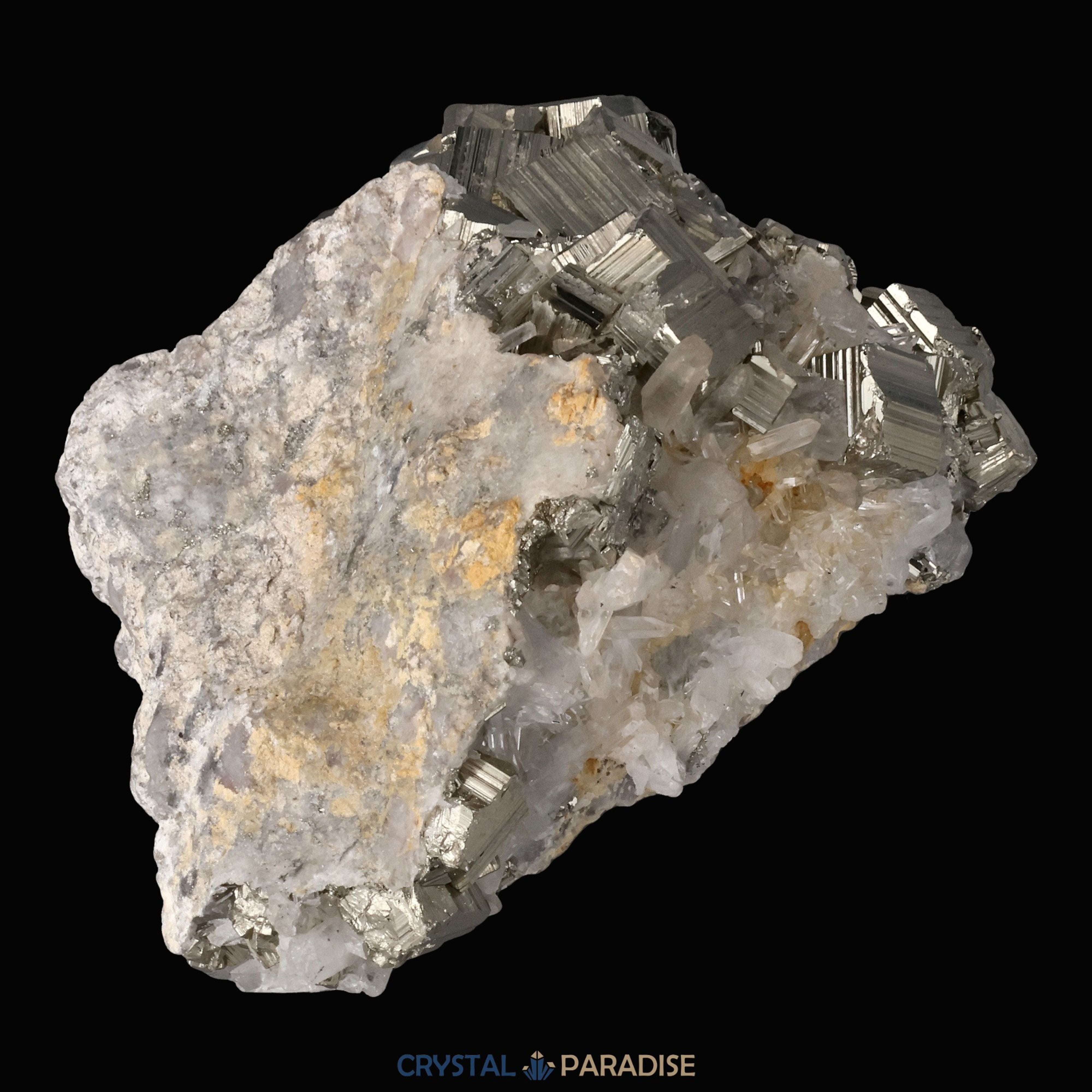 Pyrit an Bergkristall aus Indonesien (548g) – Ansicht 14