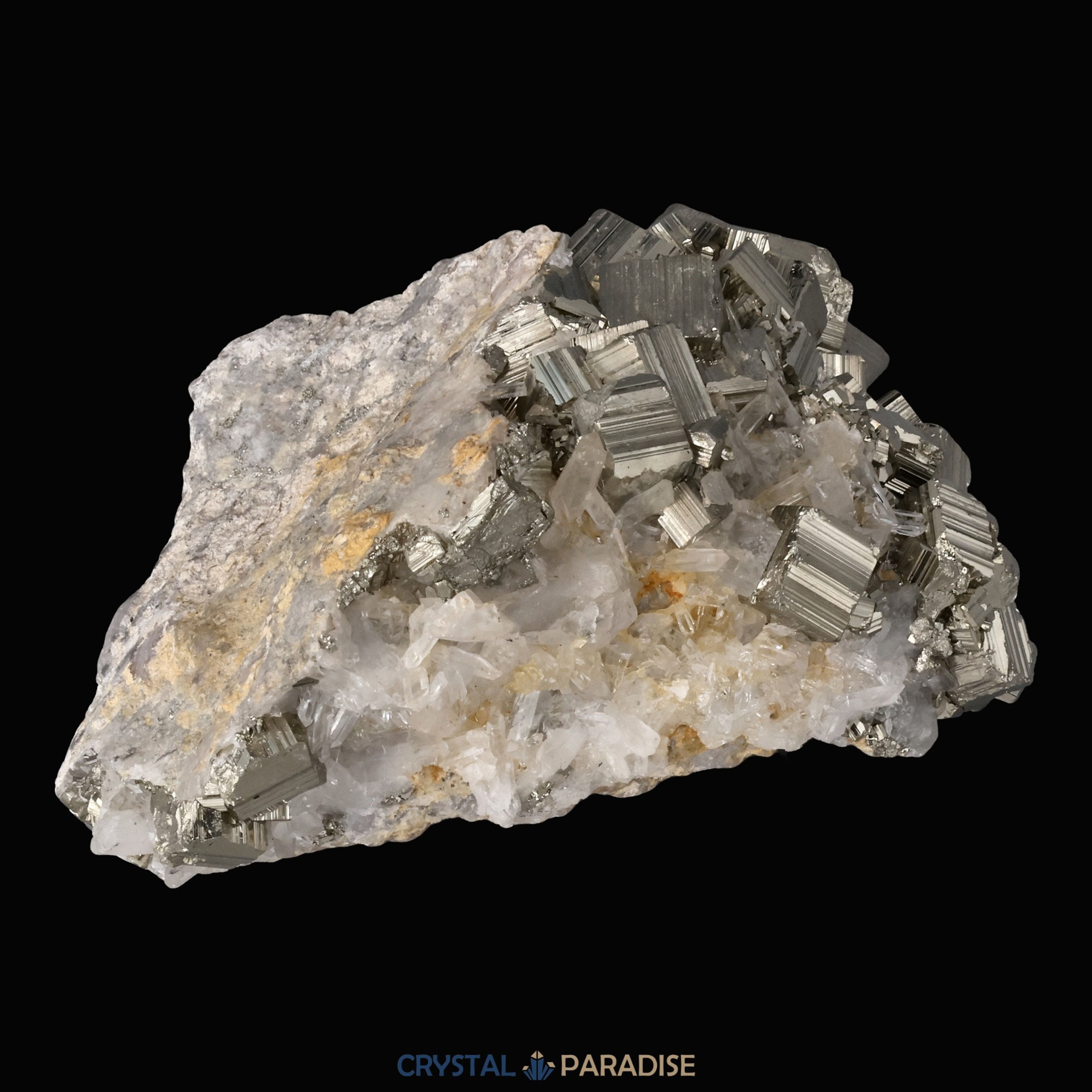 Pyrit an Bergkristall aus Indonesien (548g) – Ansicht 15
