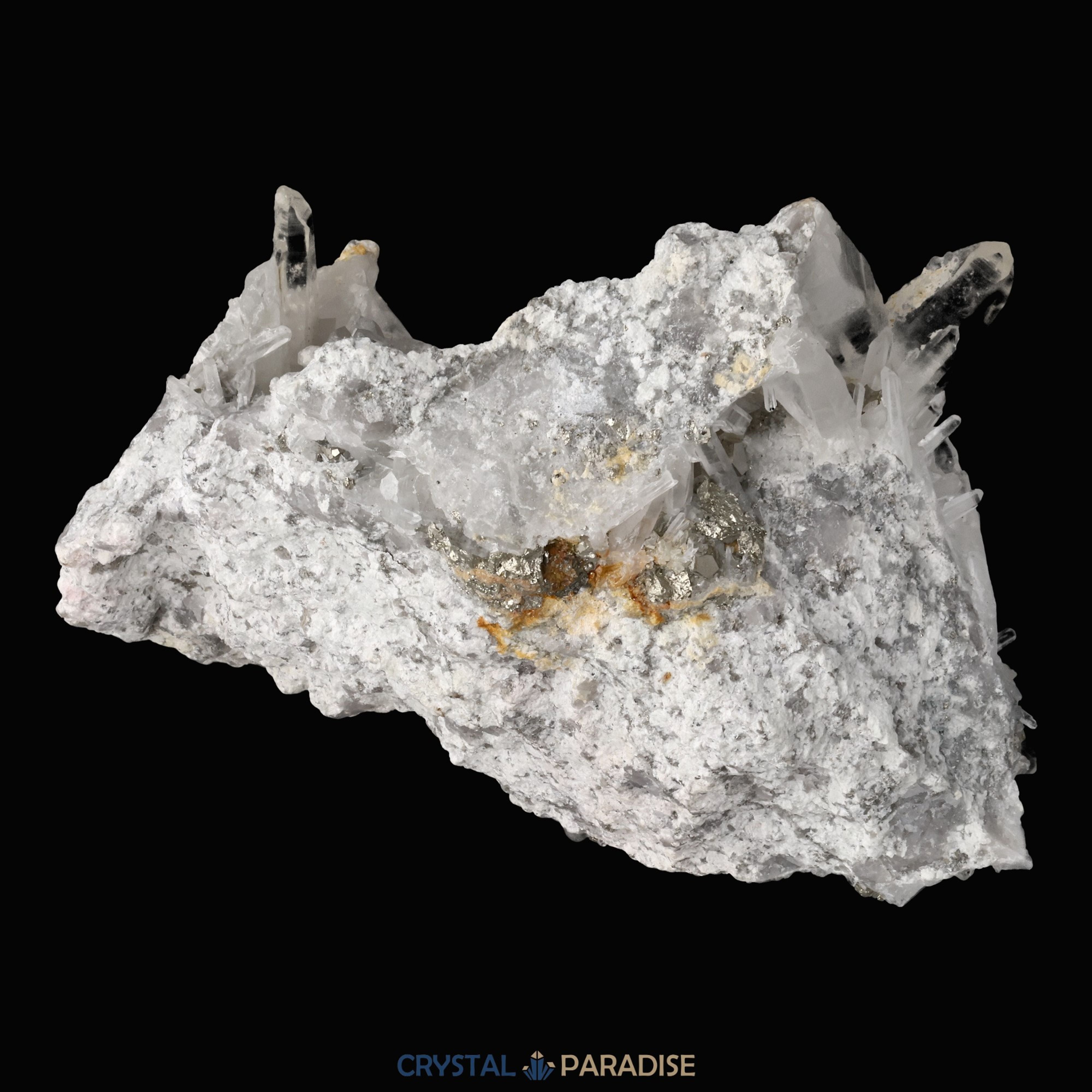Pyrit an Bergkristall aus Indonesien (582g) – Ansicht 10