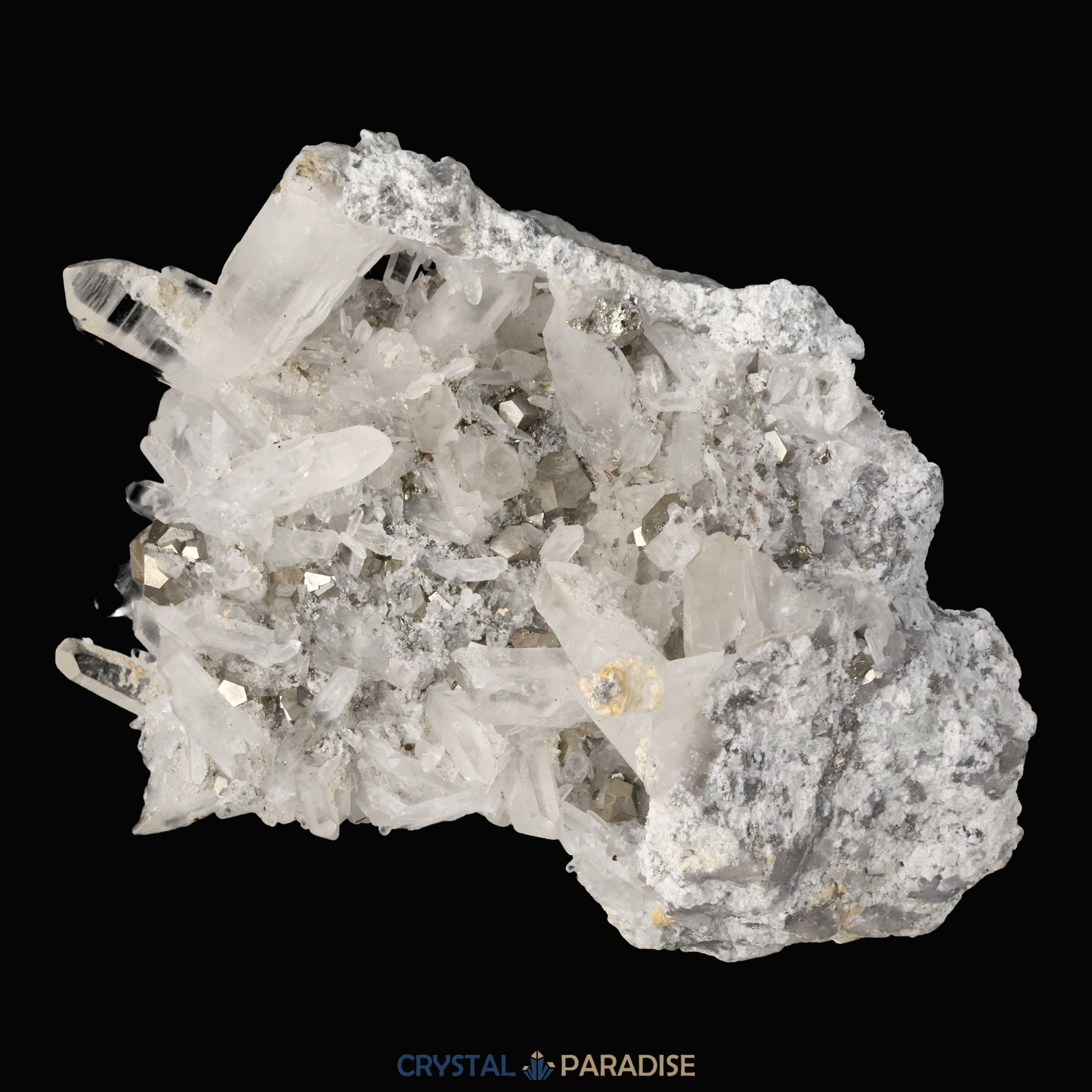 Pyrit an Bergkristall aus Indonesien (582g) – Ansicht 5