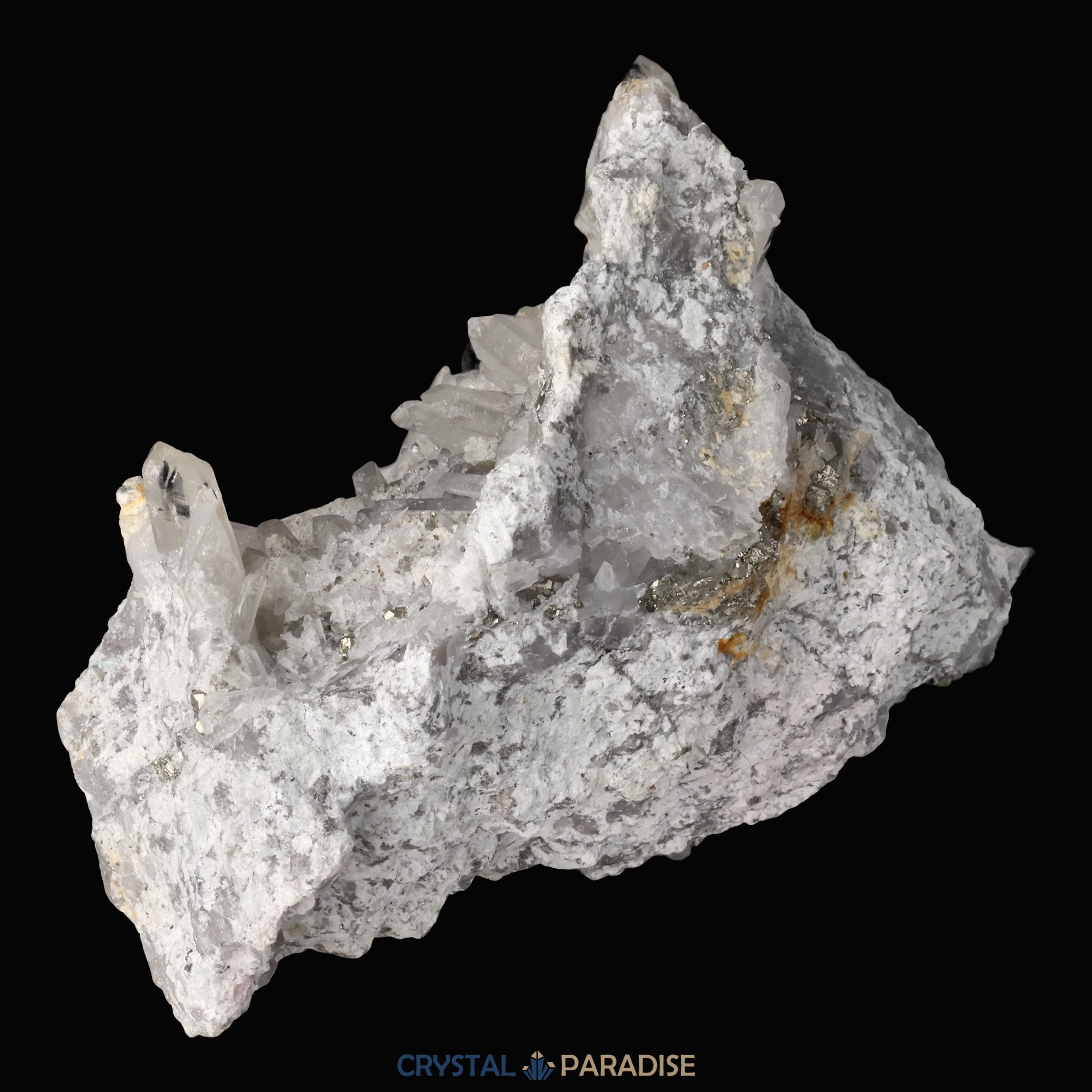Pyrit an Bergkristall aus Indonesien (582g) – Ansicht 8