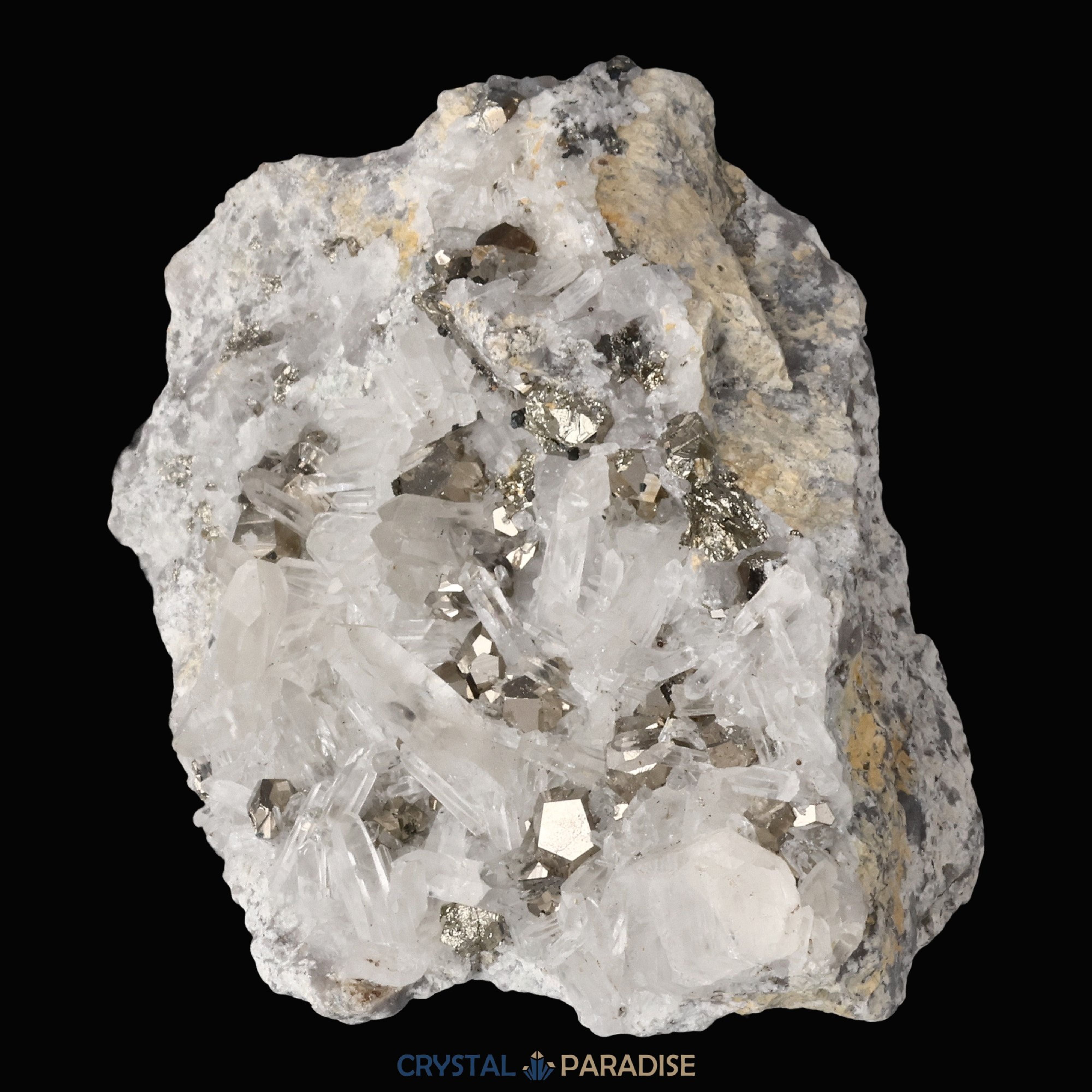 Pyrit an Bergkristall aus Indonesien (587g) – Ansicht 6