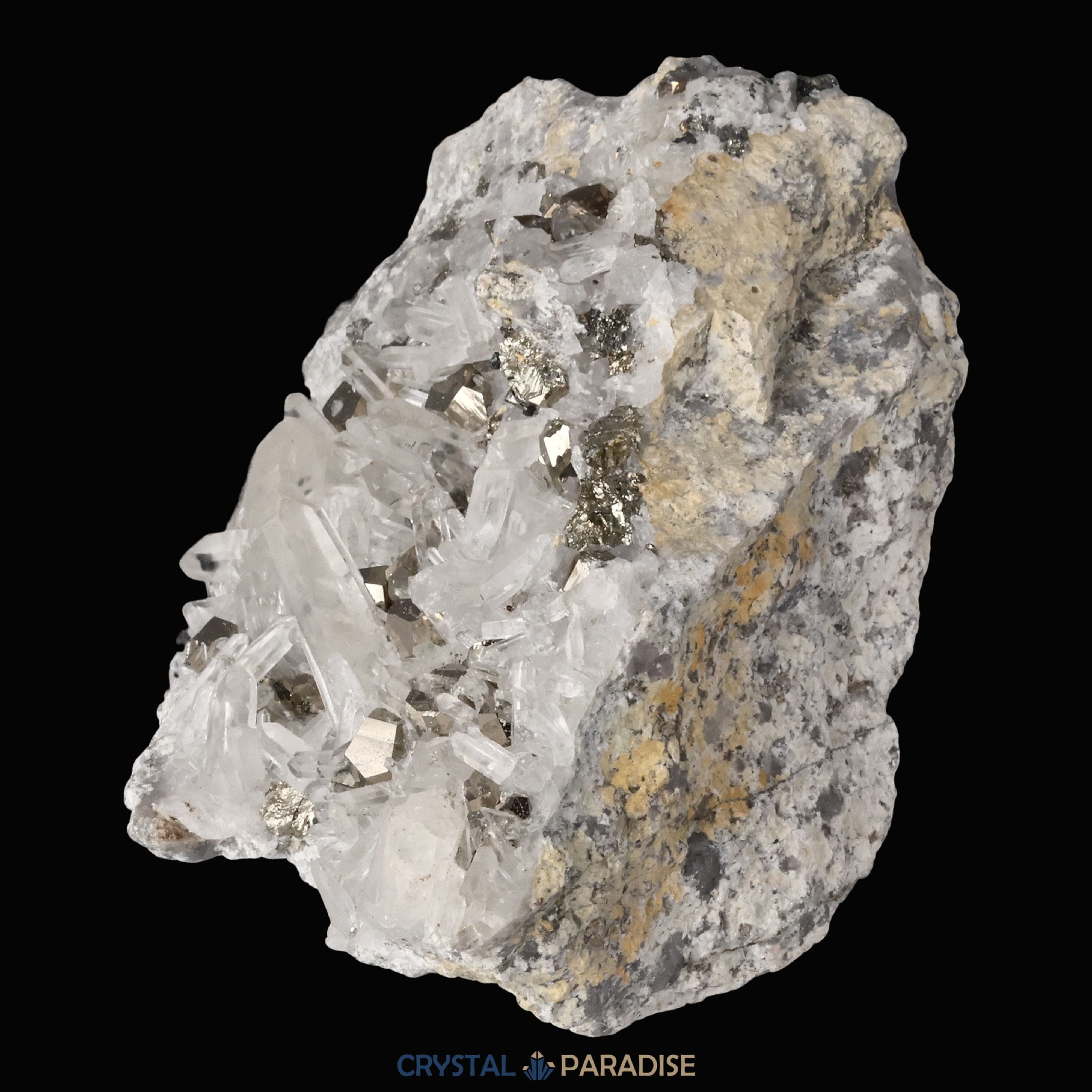 Pyrit an Bergkristall aus Indonesien (587g) – Ansicht 7