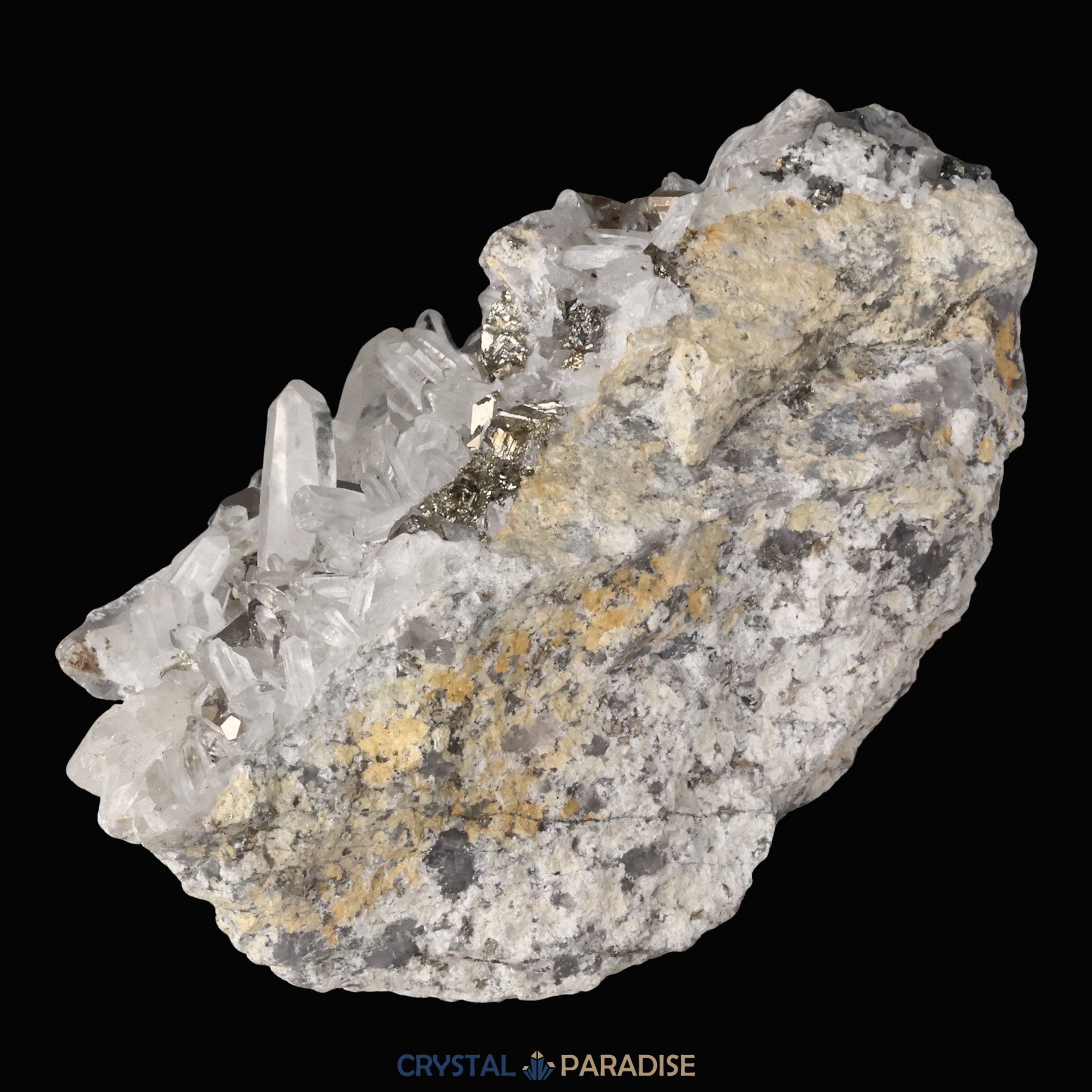 Pyrit an Bergkristall aus Indonesien (587g) – Ansicht 8