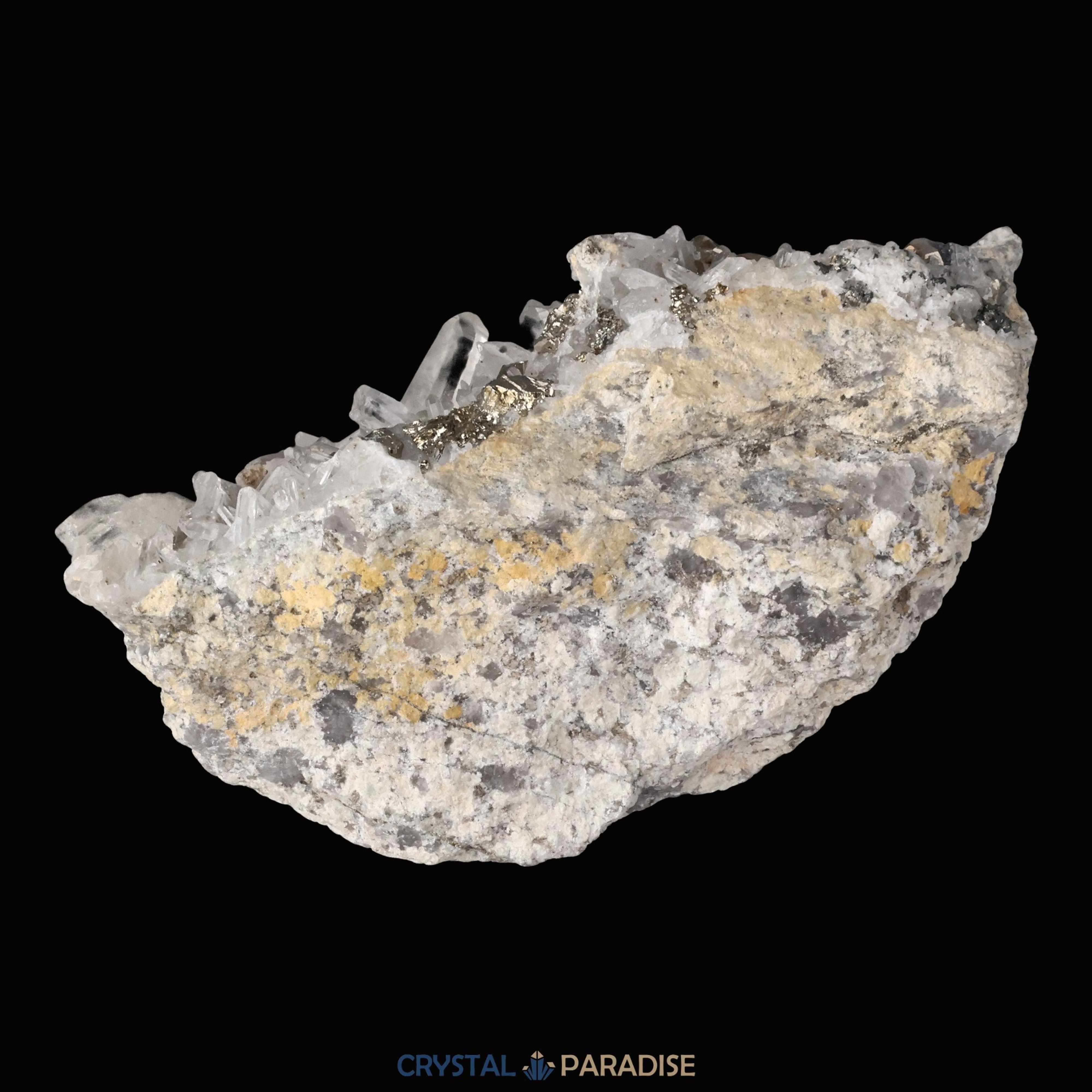 Pyrit an Bergkristall aus Indonesien (587g) – Ansicht 9