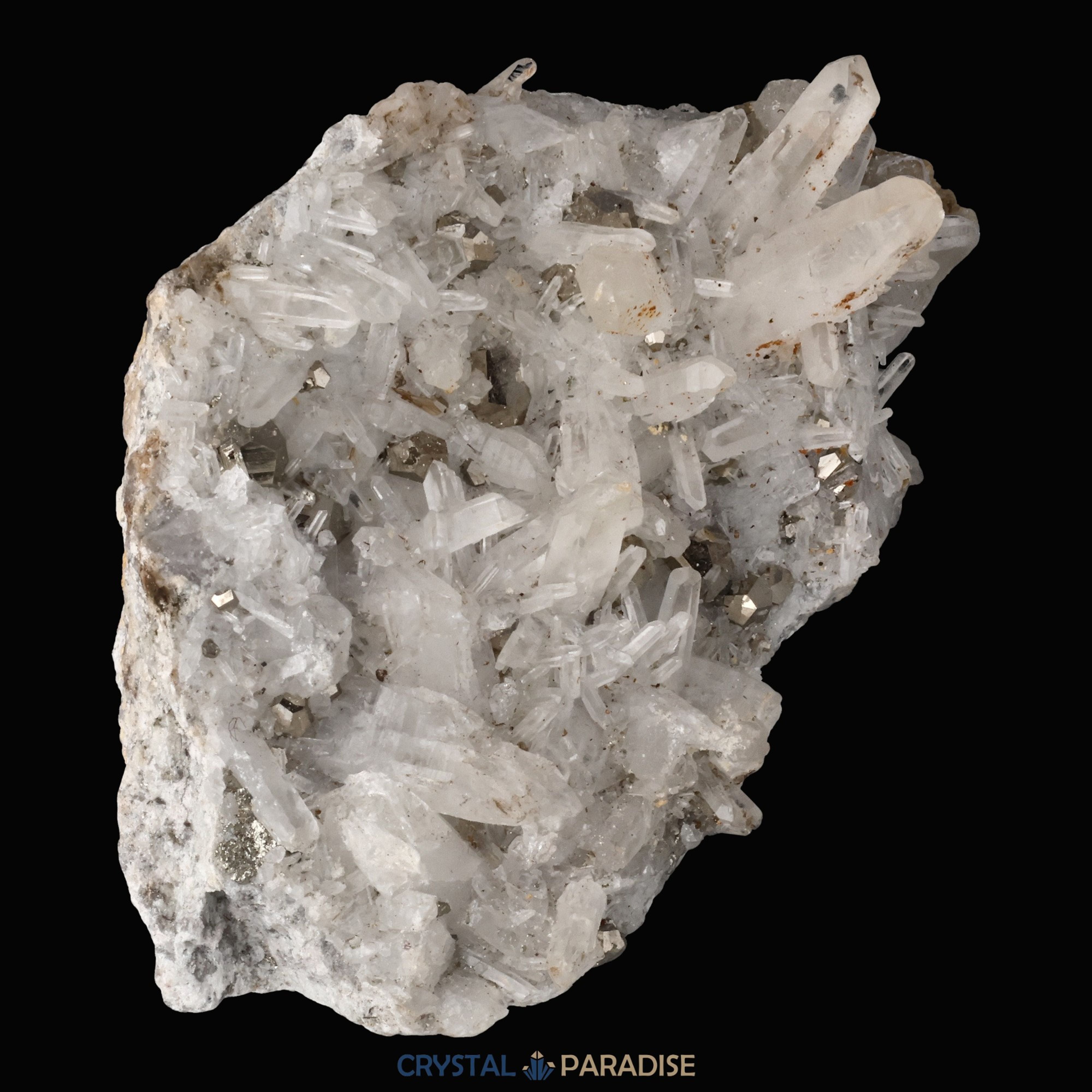 Pyrit an Bergkristall aus Indonesien (612g) – Ansicht 14