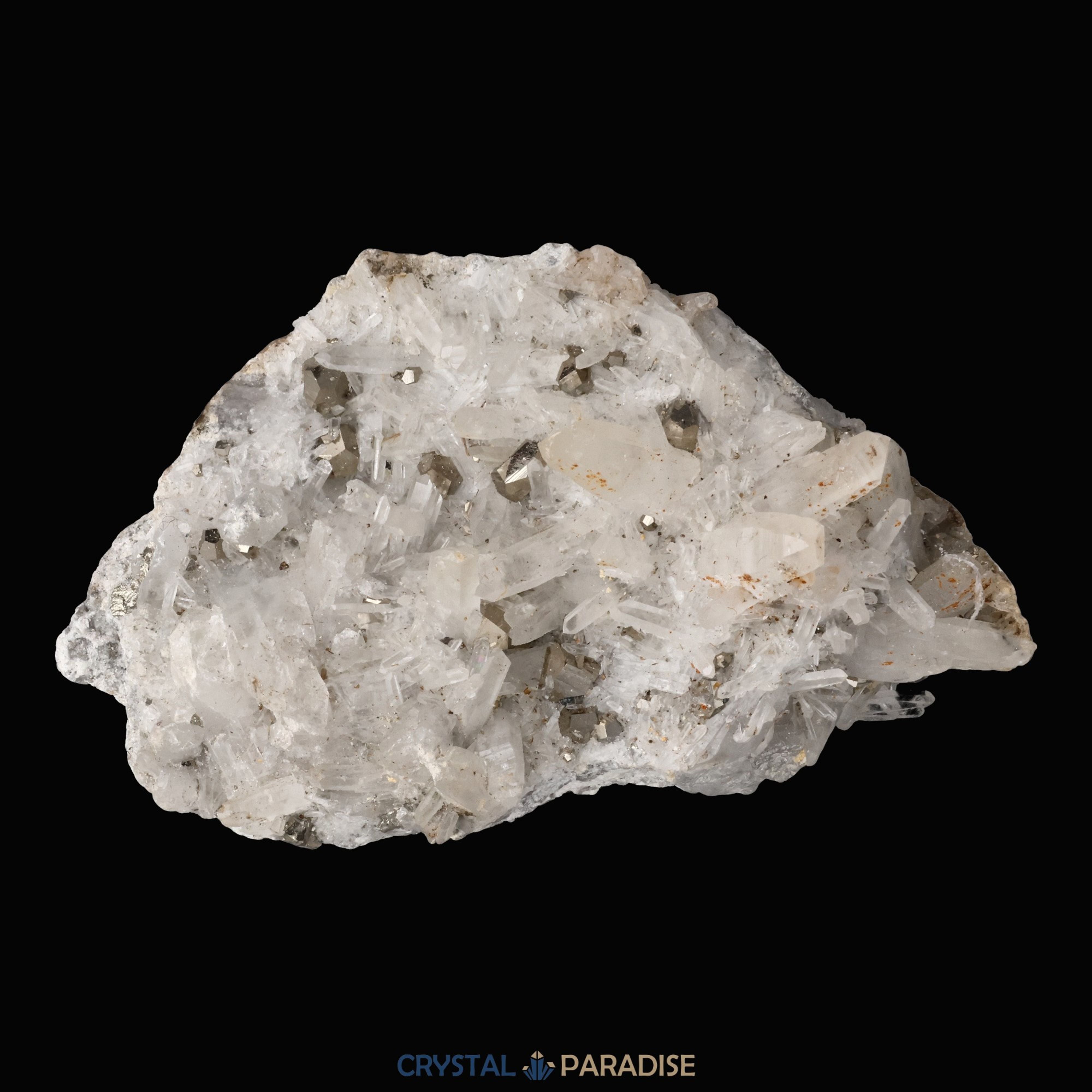Pyrit an Bergkristall aus Indonesien (612g) – Ansicht 4