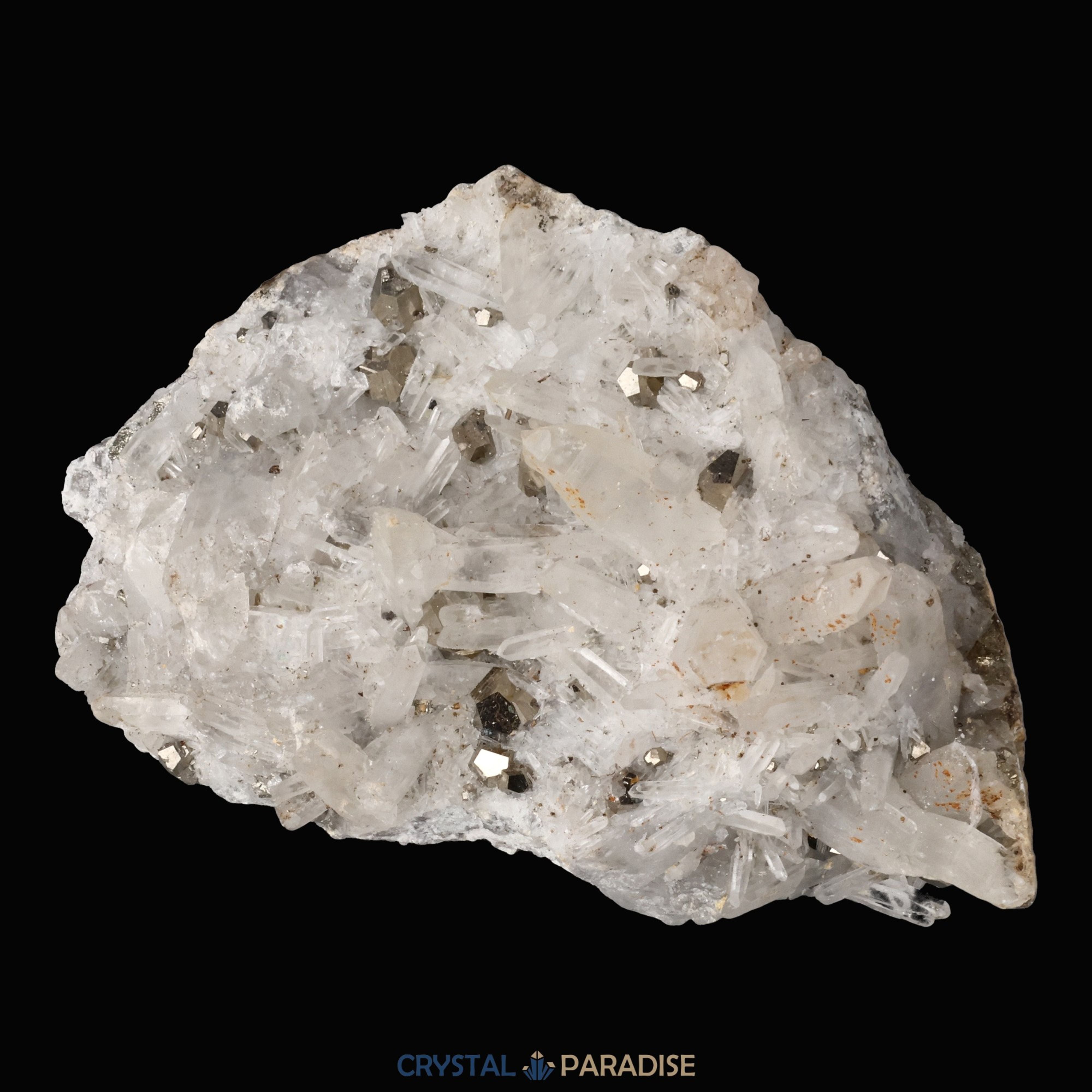 Pyrit an Bergkristall aus Indonesien (612g) – Ansicht 5