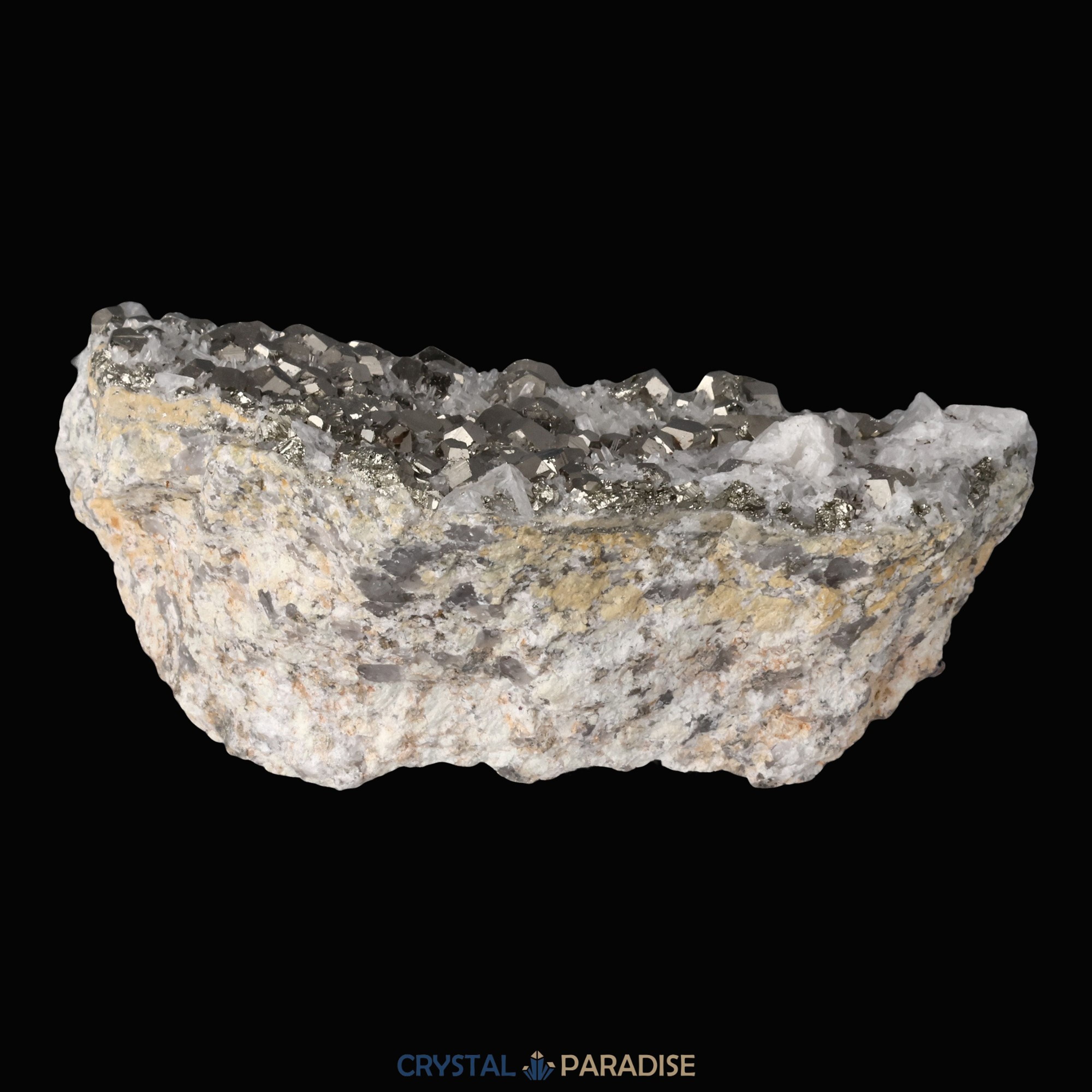 Pyrit an Bergkristall aus Indonesien (660g) – Ansicht 10