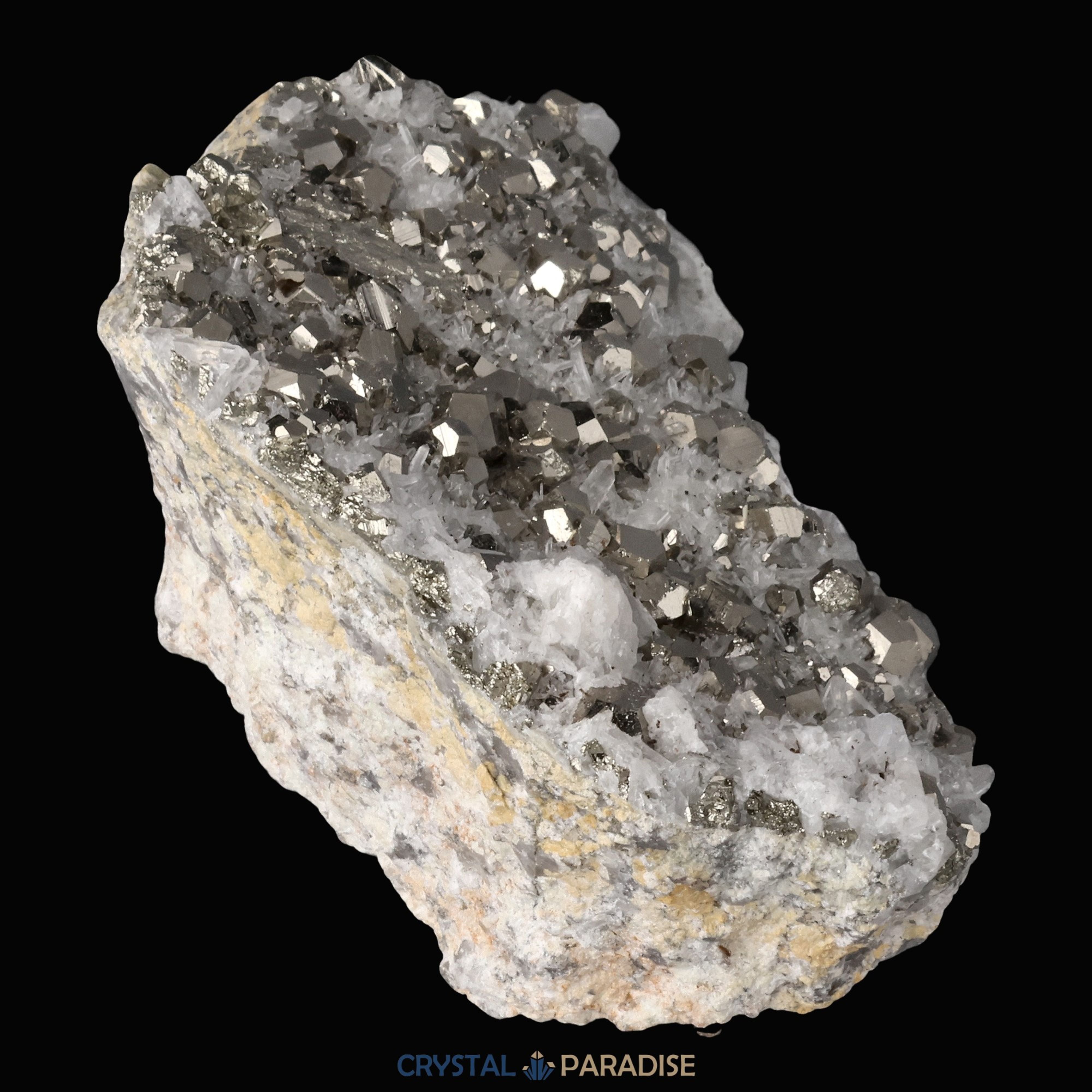 Pyrit an Bergkristall aus Indonesien (660g) – Ansicht 12