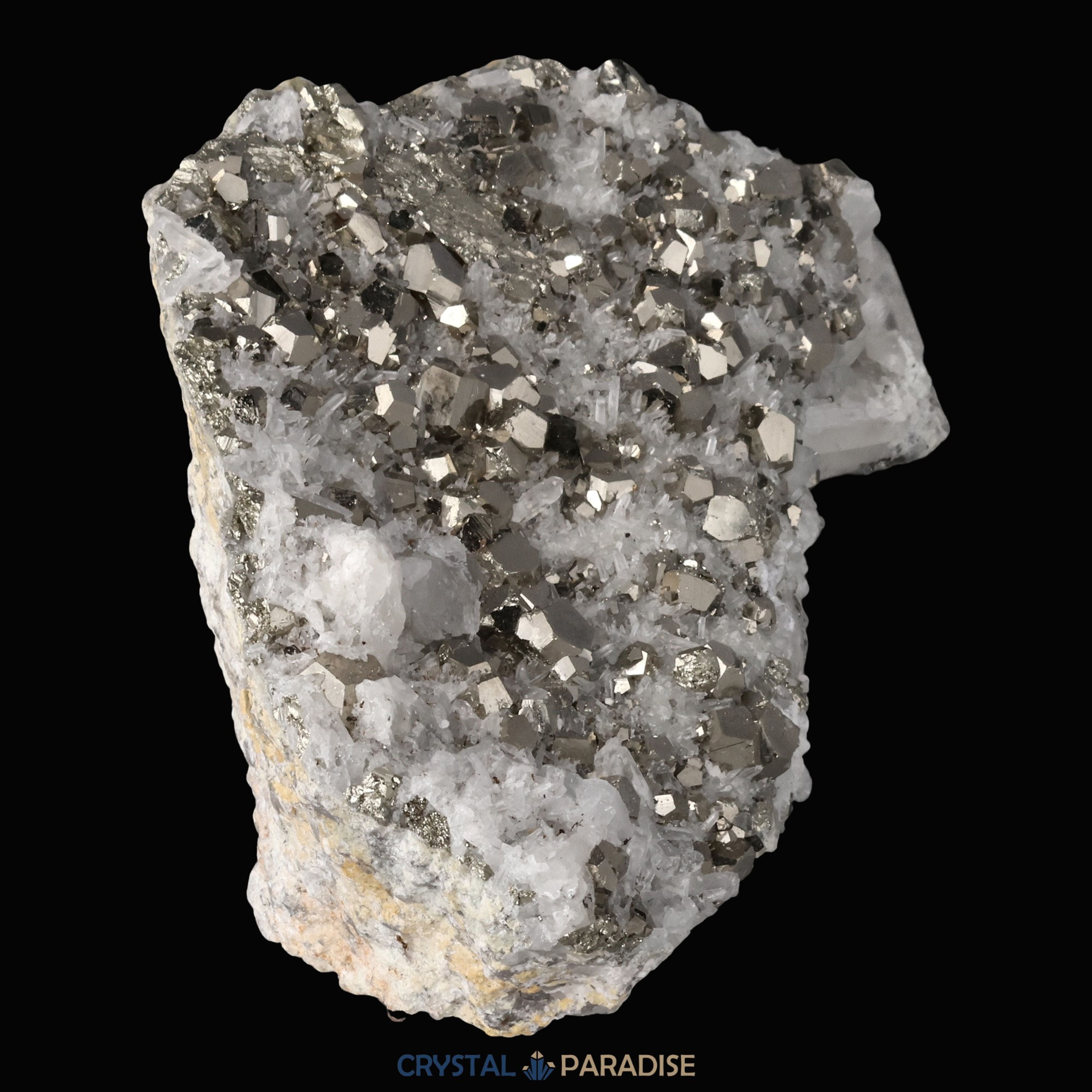 Pyrit an Bergkristall aus Indonesien (660g) – Ansicht 13