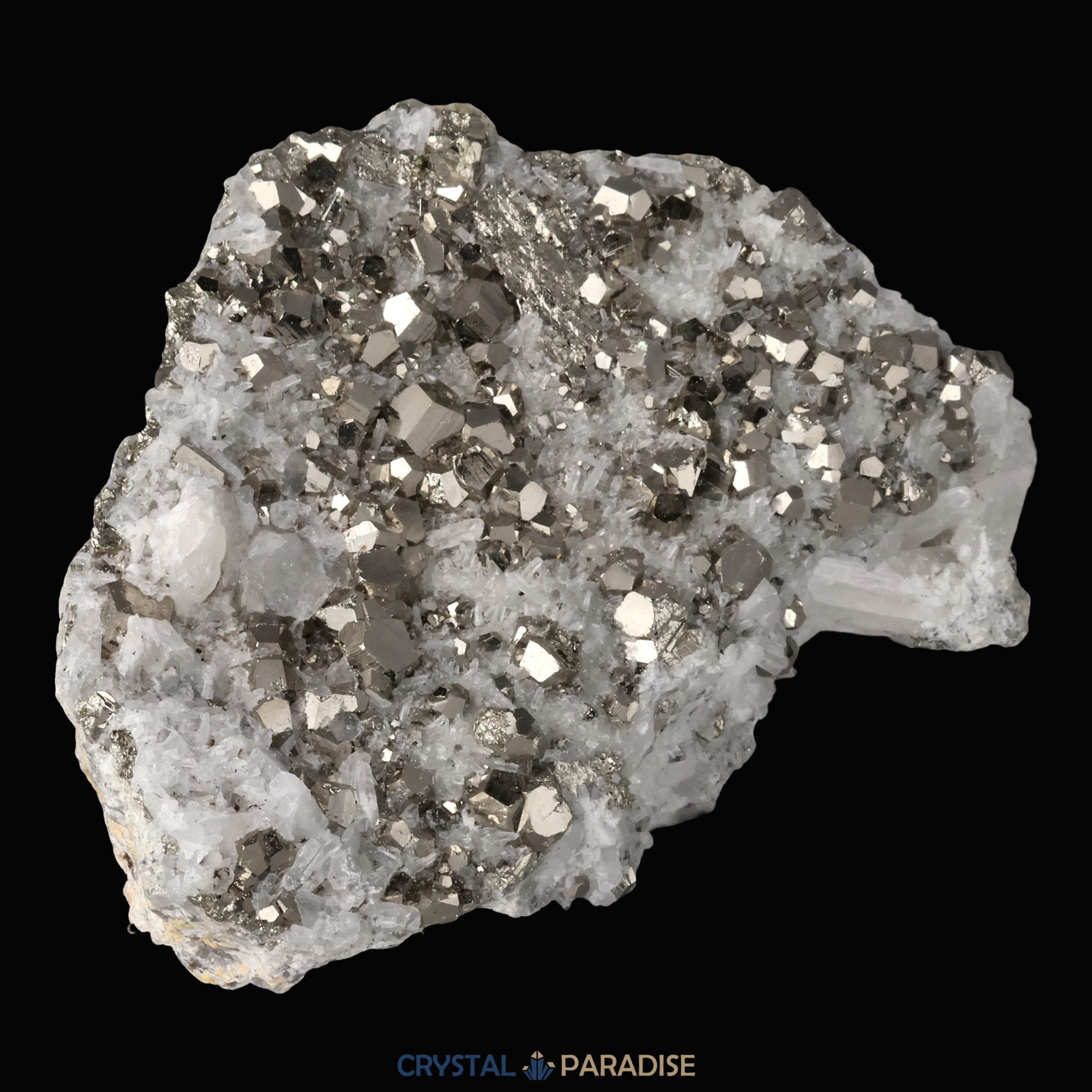 Pyrit an Bergkristall aus Indonesien (660g) – Ansicht 14