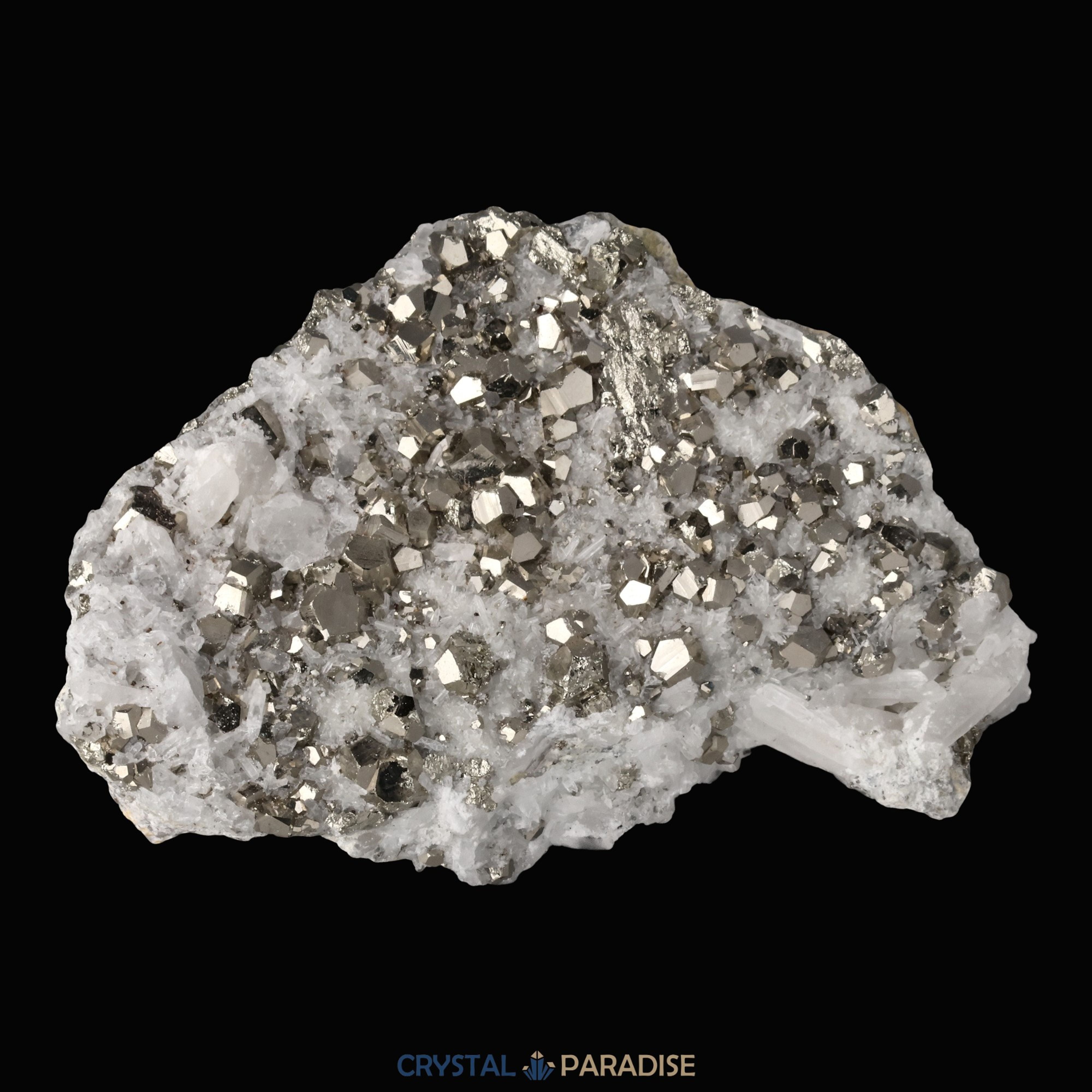 Pyrit an Bergkristall aus Indonesien (660g) – Ansicht 15