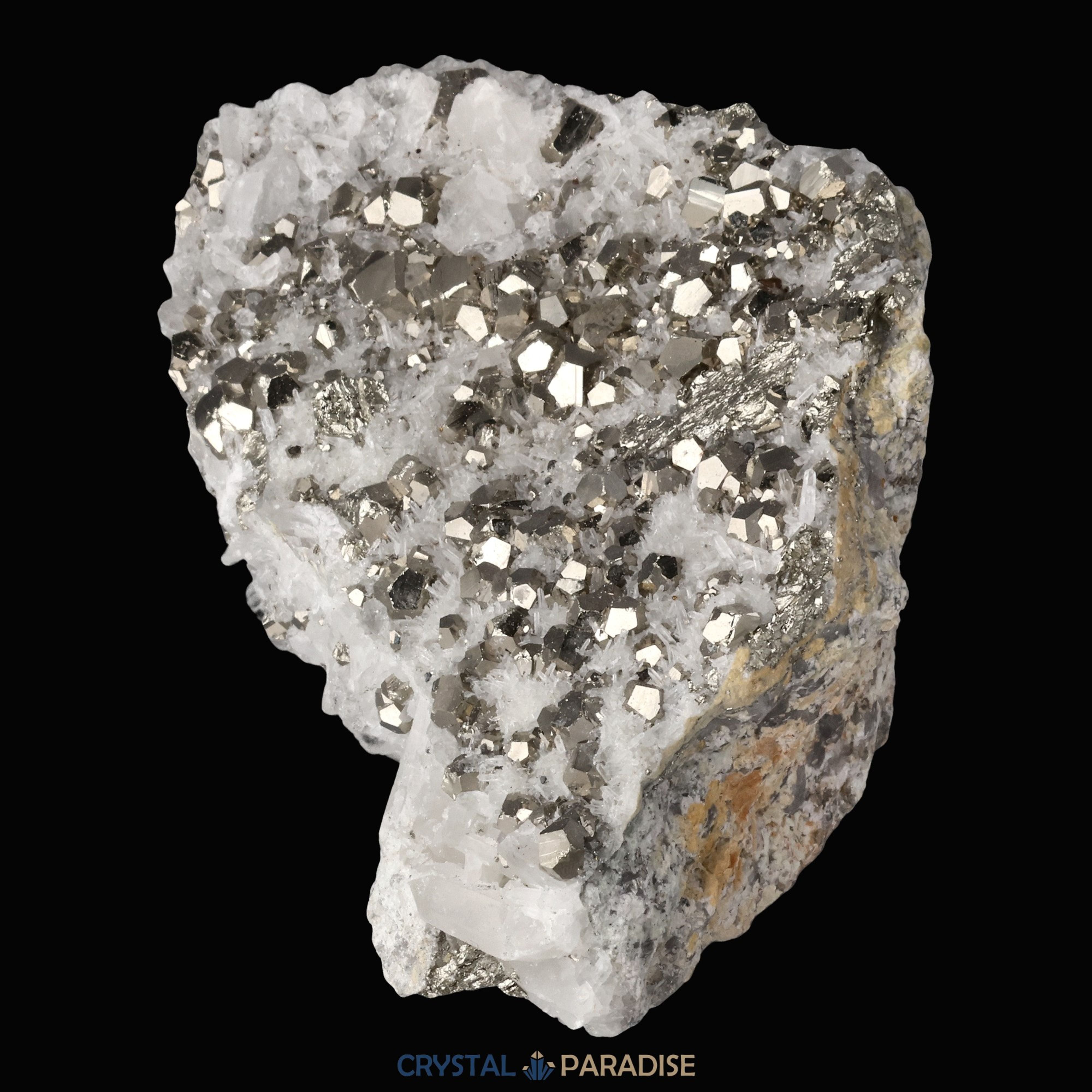 Pyrit an Bergkristall aus Indonesien (660g) – Ansicht 6