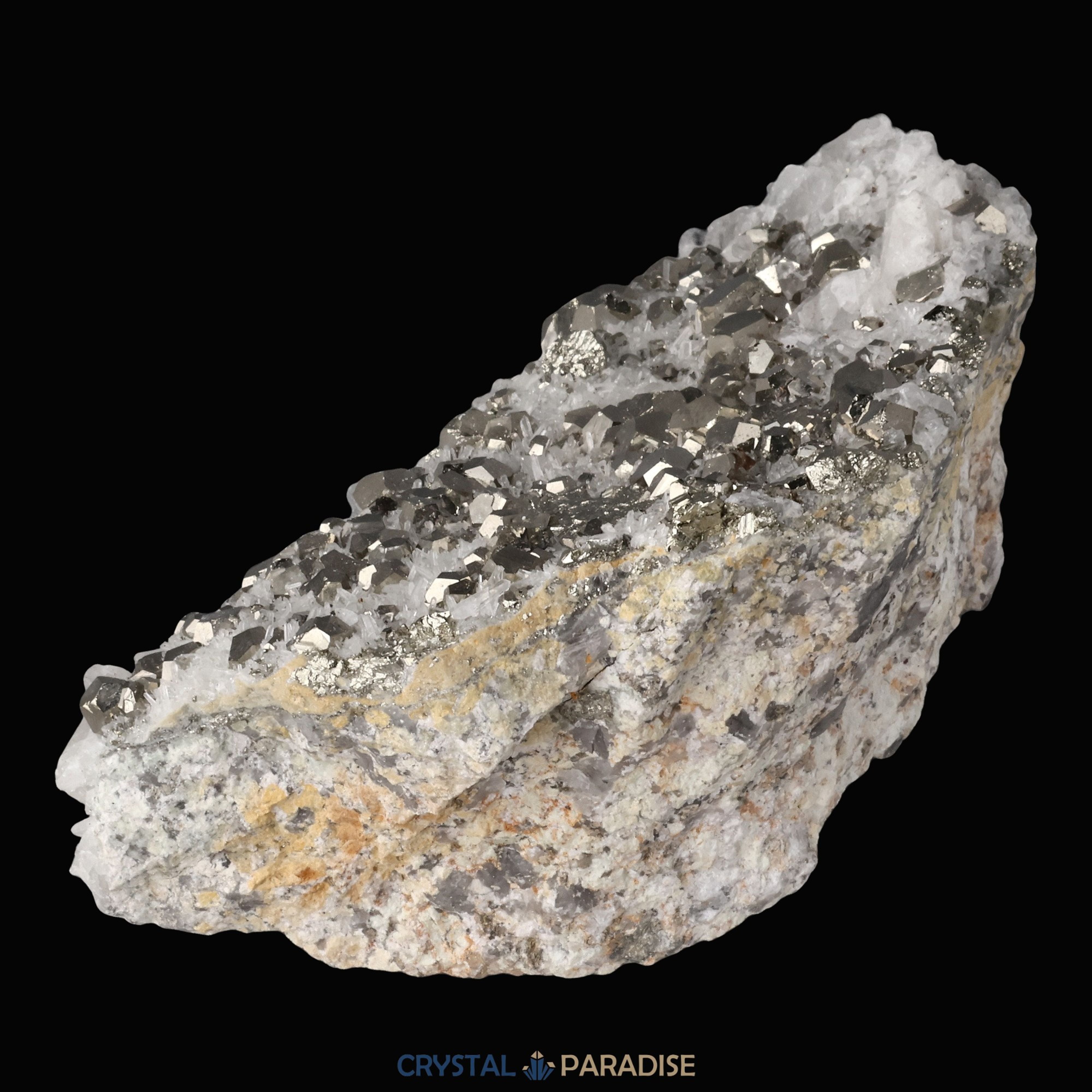 Pyrit an Bergkristall aus Indonesien (660g) – Ansicht 8