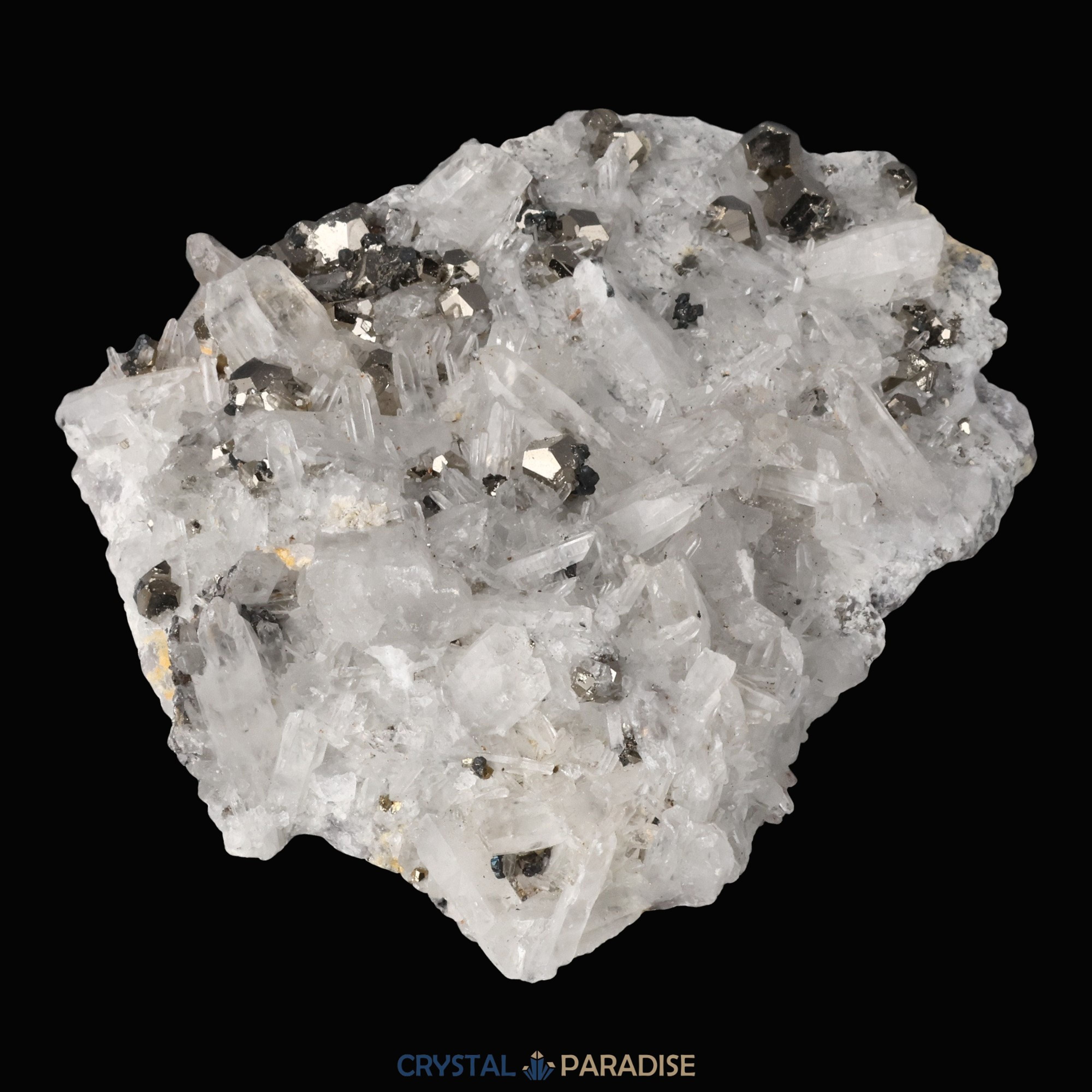 Pyrit an Bergkristall aus Indonesien (664g) – Ansicht 11