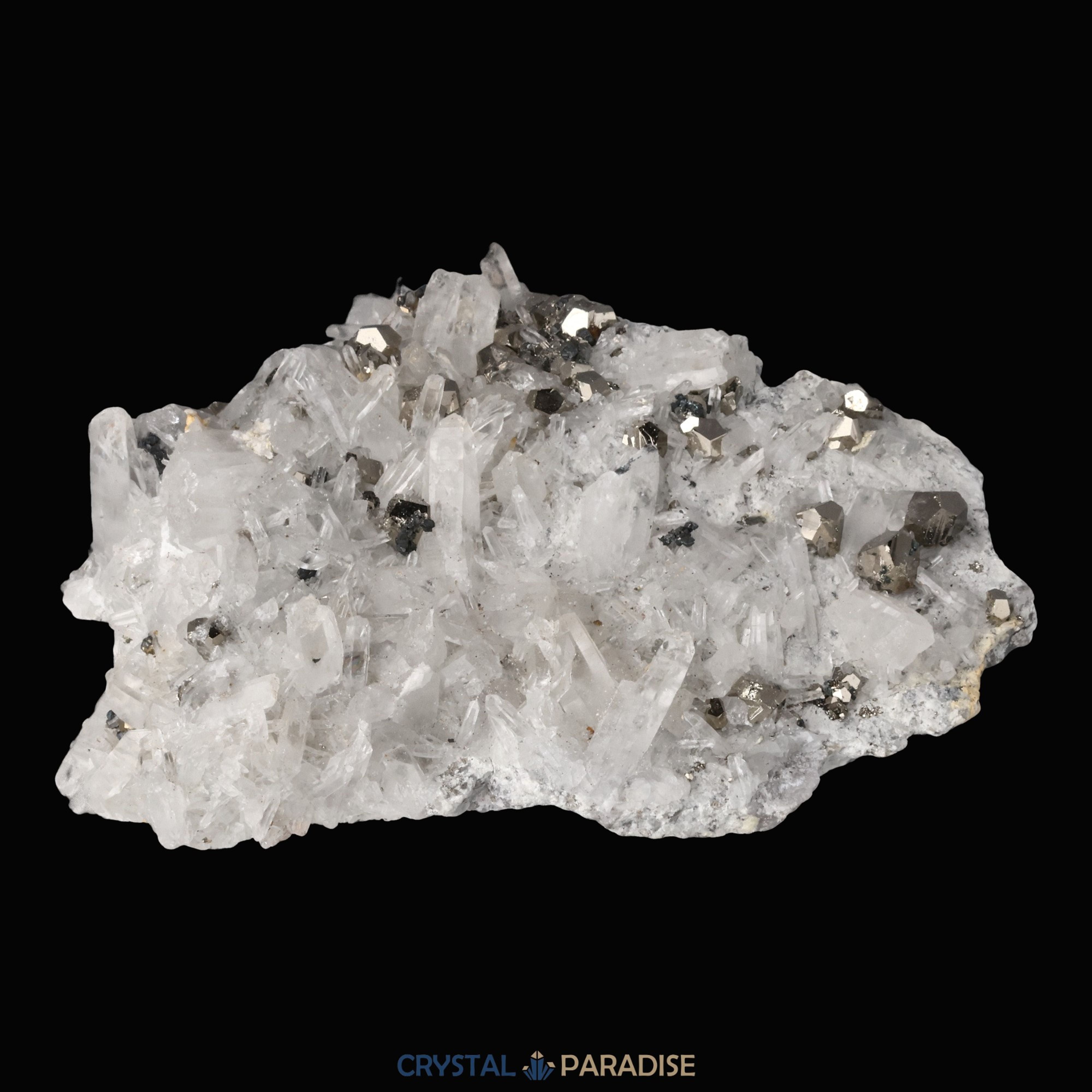 Pyrit an Bergkristall aus Indonesien (664g) – Ansicht 13