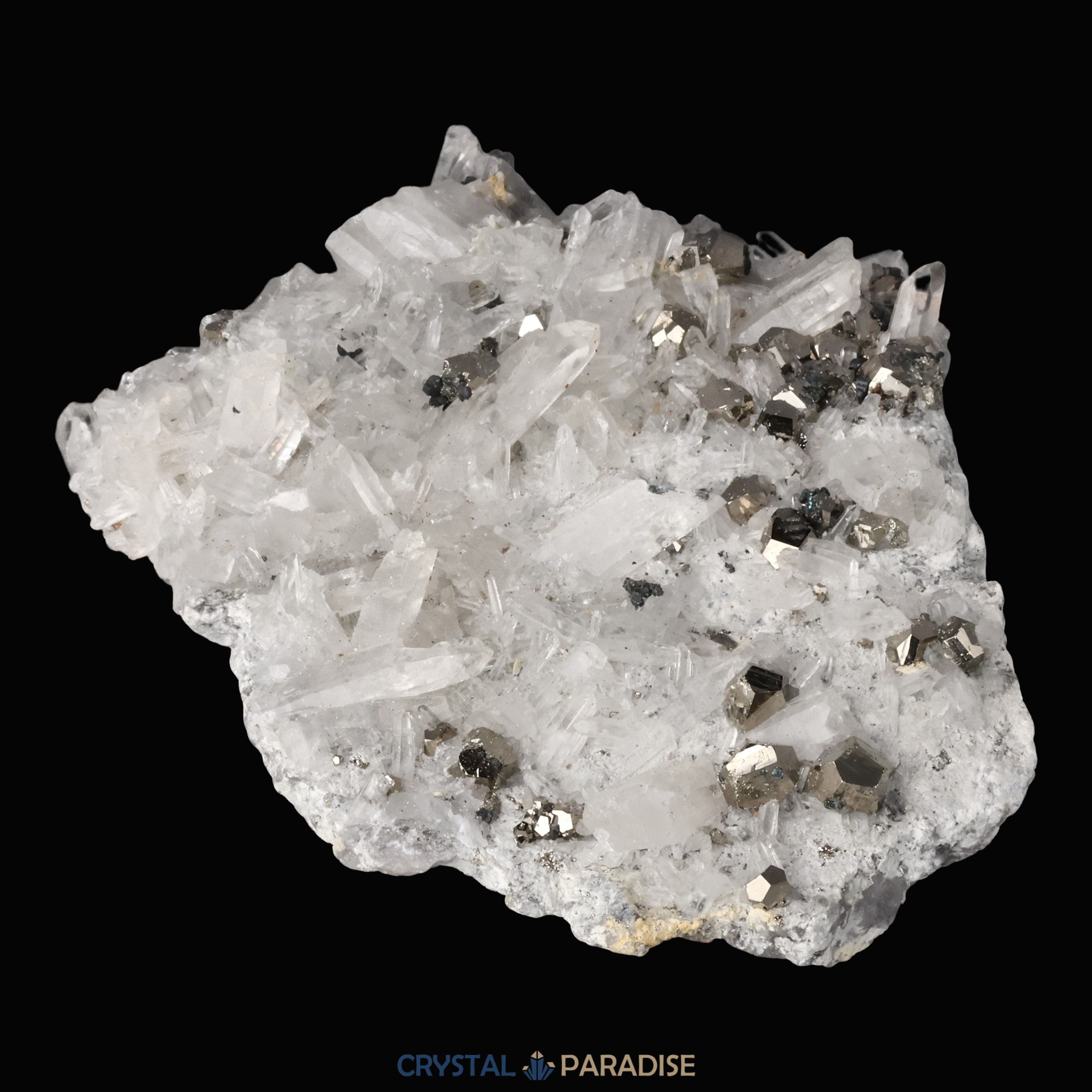 Pyrit an Bergkristall aus Indonesien (664g) – Ansicht 15