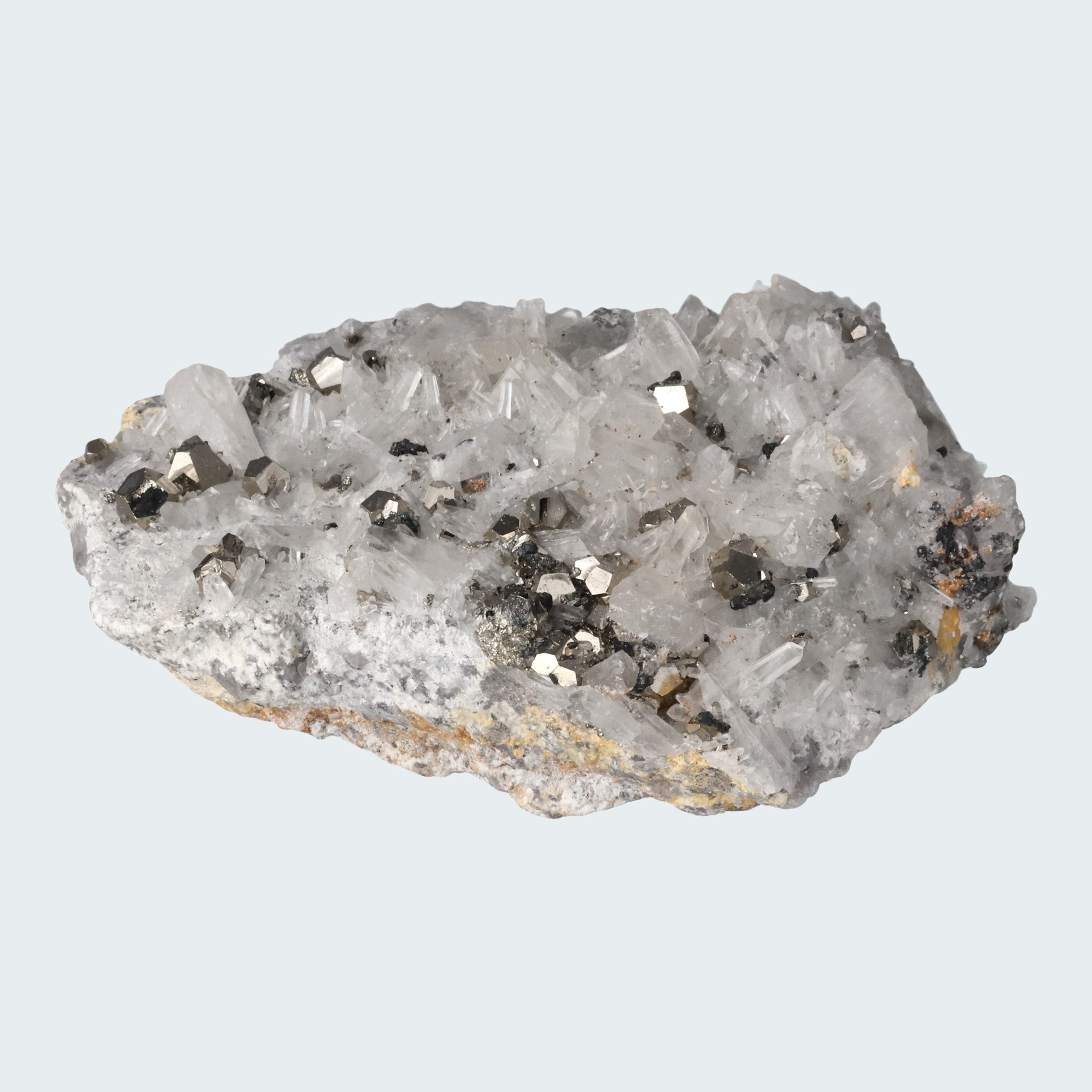 Pyrit an Bergkristall aus Indonesien (664g) – Ansicht 3