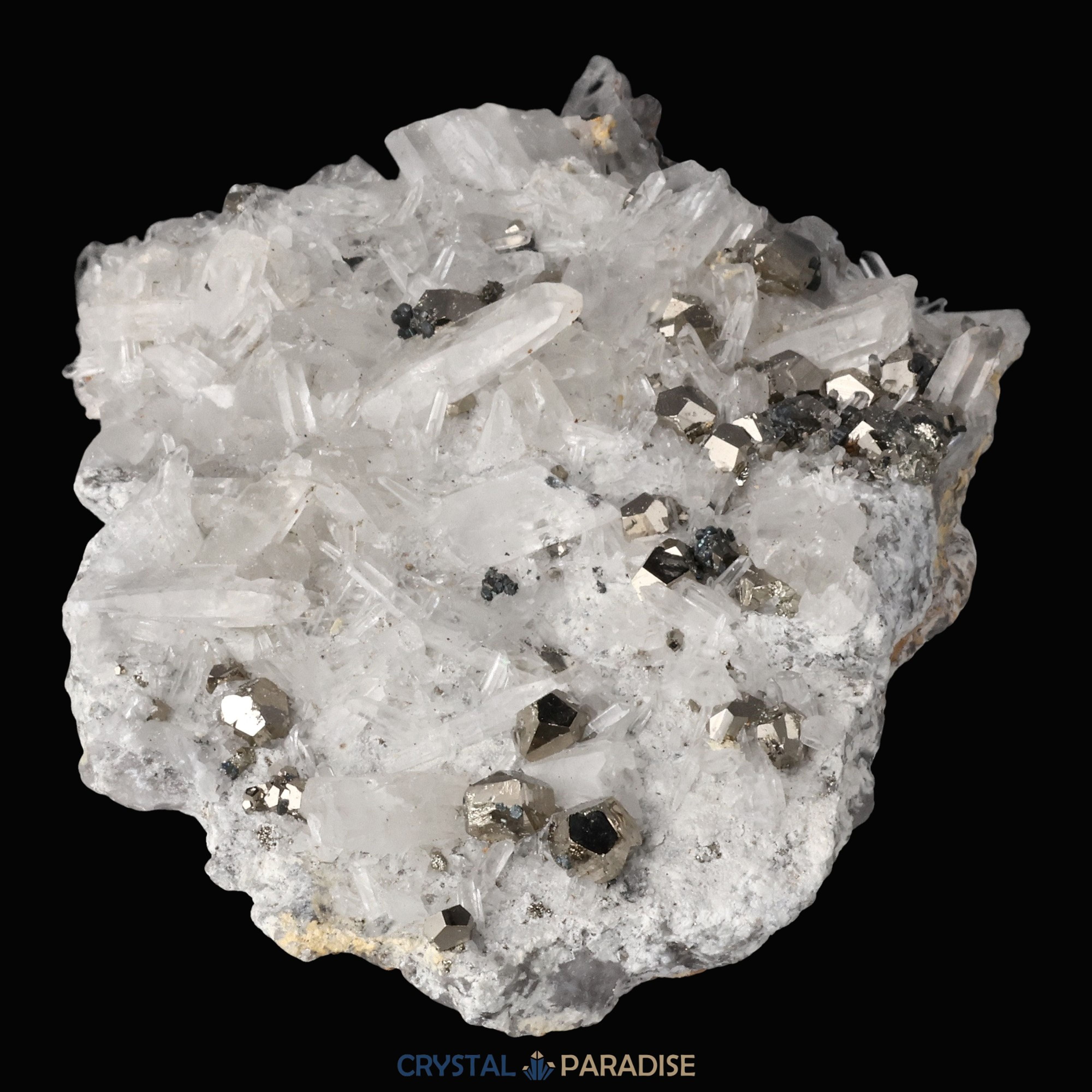 Pyrit an Bergkristall aus Indonesien (664g) – Ansicht 4