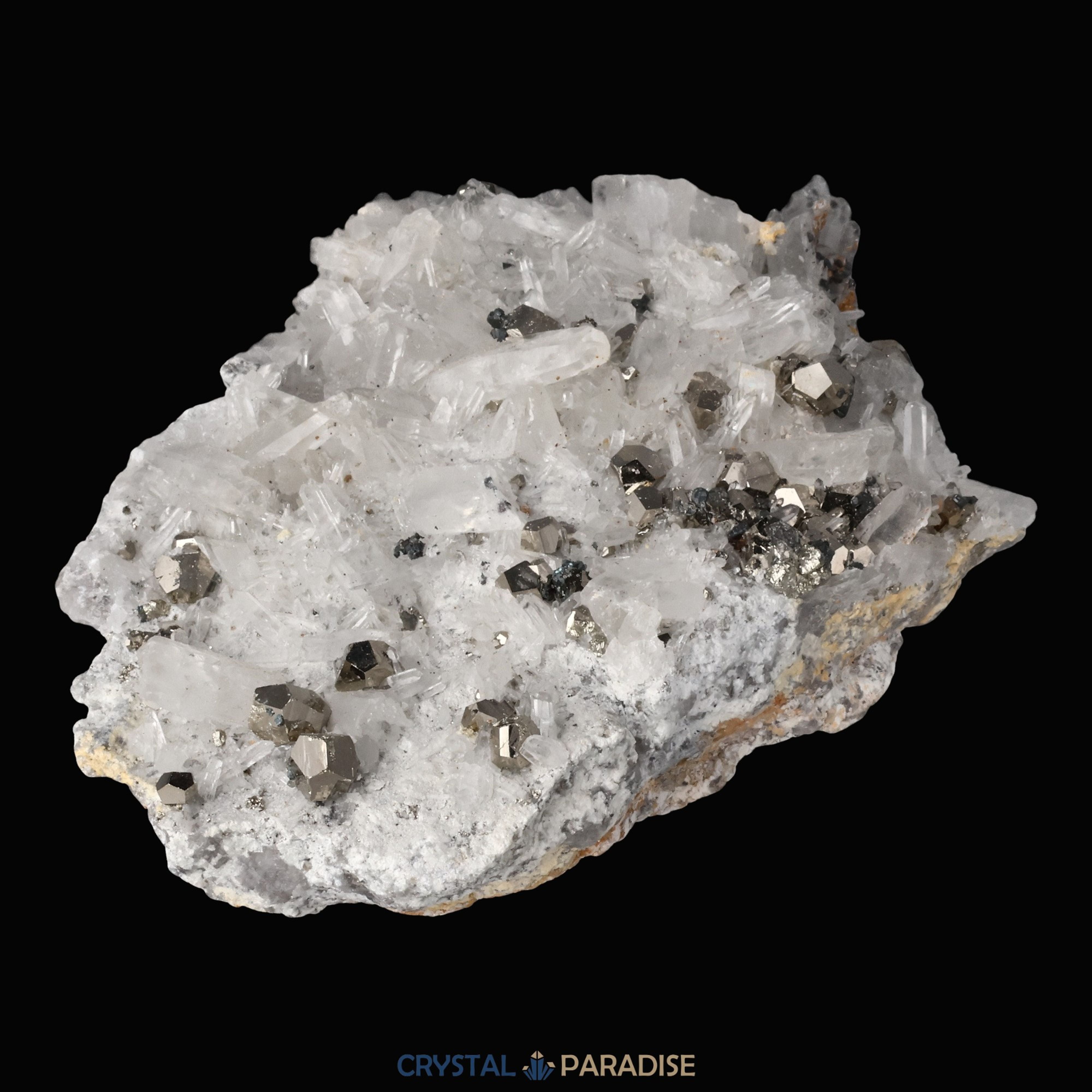 Pyrit an Bergkristall aus Indonesien (664g) – Ansicht 5