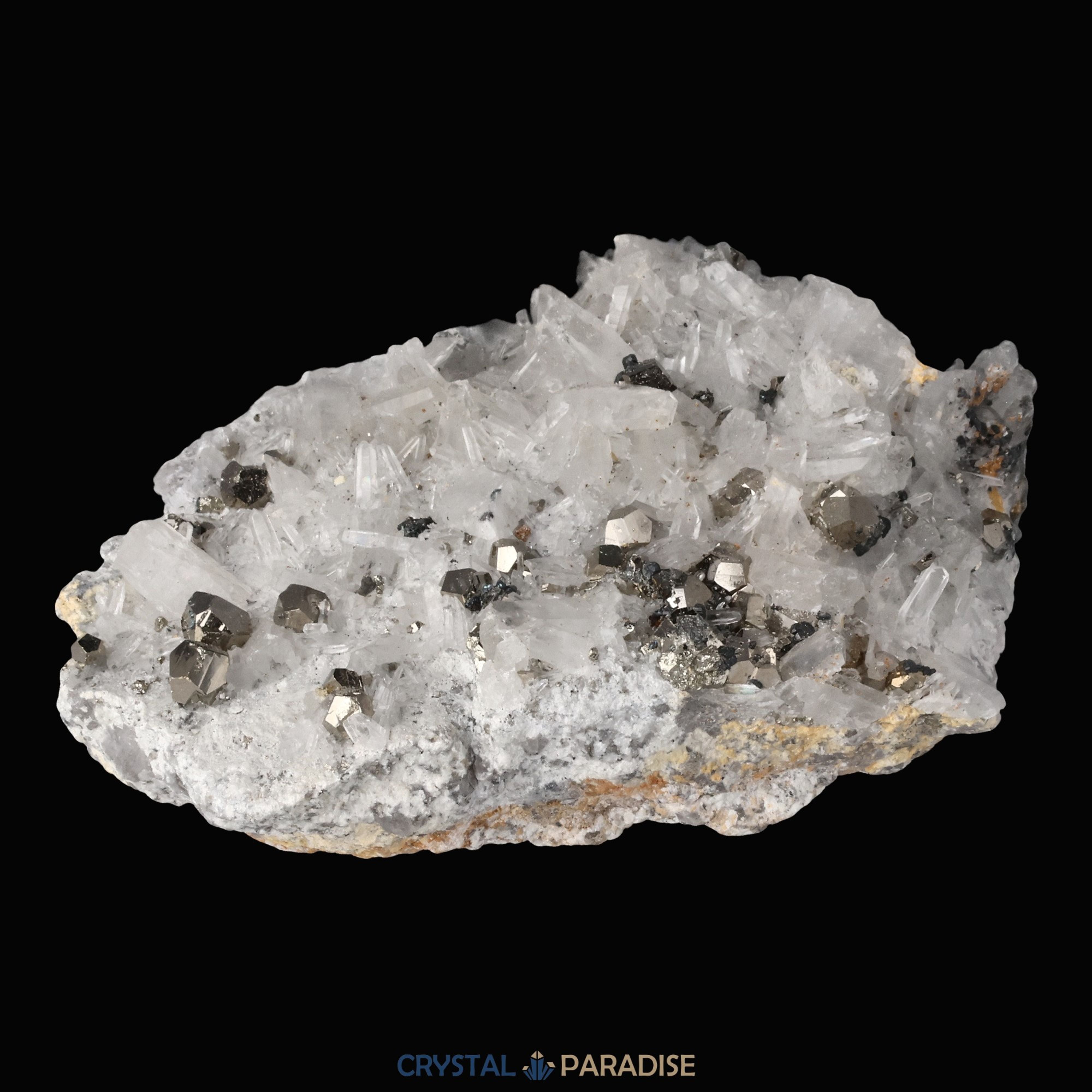 Pyrit an Bergkristall aus Indonesien (664g) – Ansicht 6